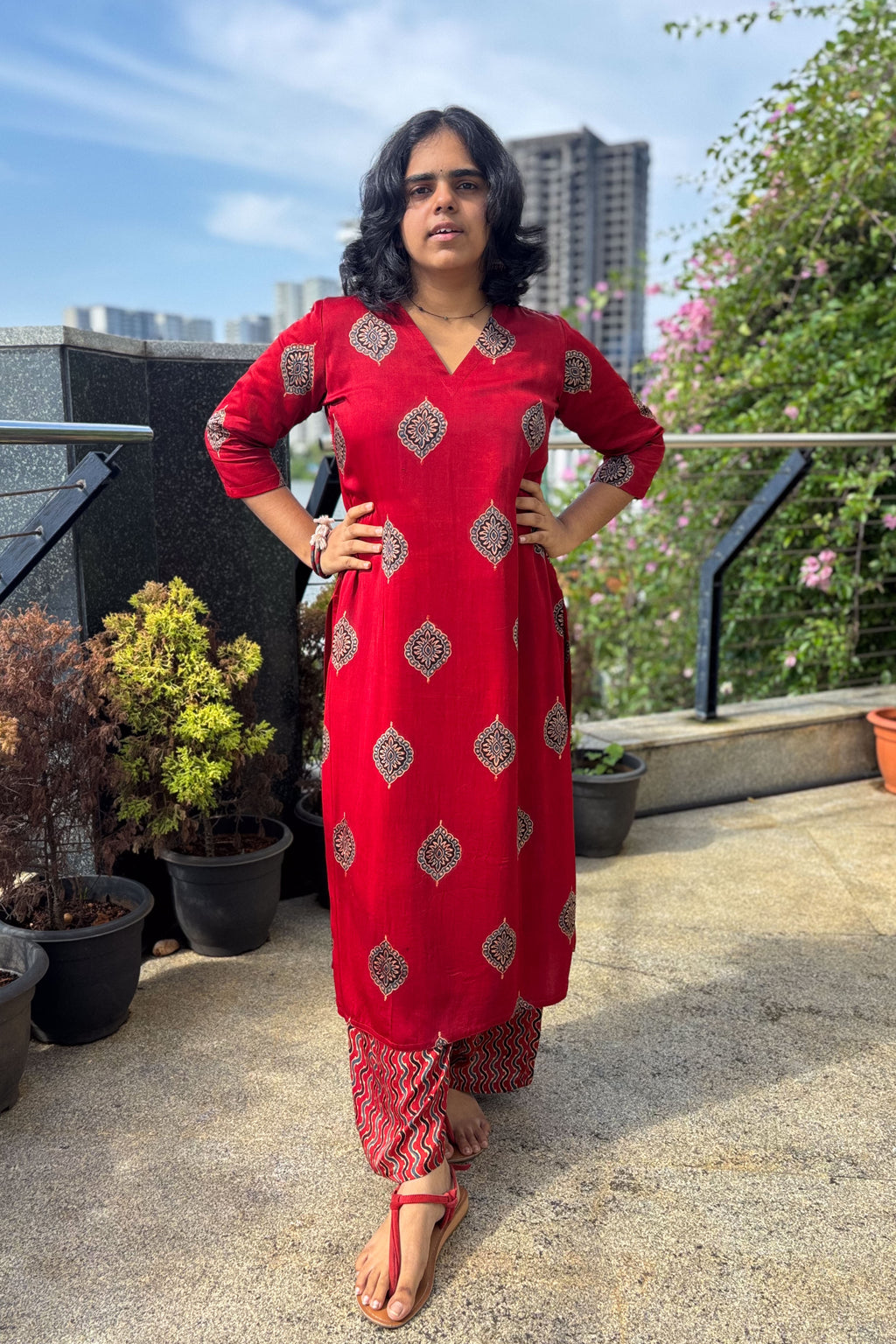 Gulrang Modal Ajrakh Kurta