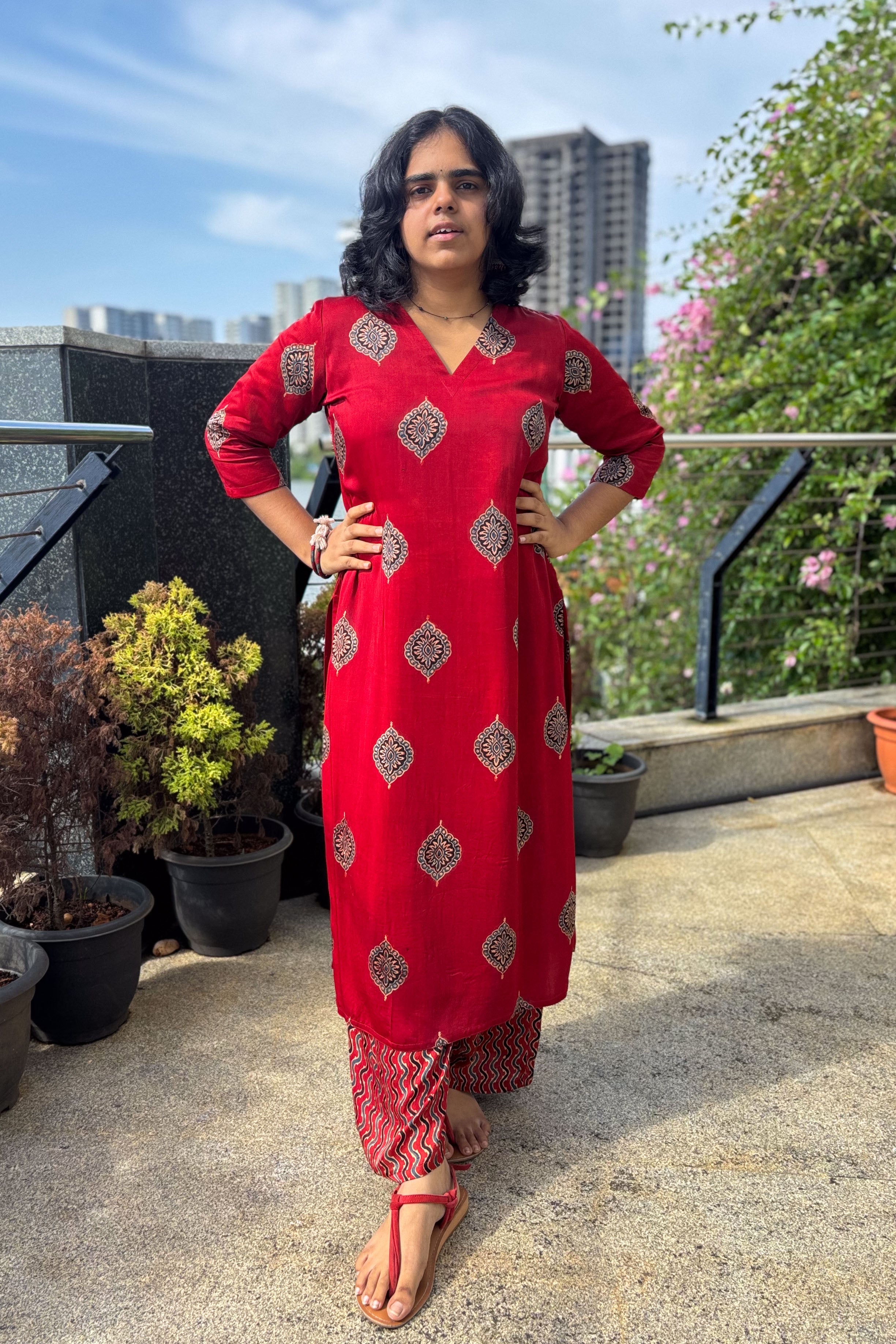 Gulrang Modal Ajrakh Kurta