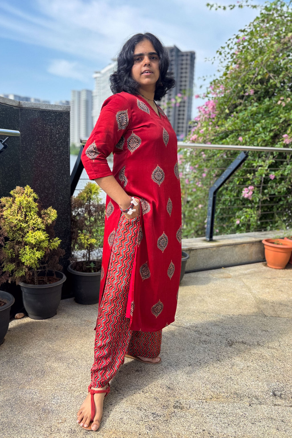 Gulrang Modal Ajrakh Kurta