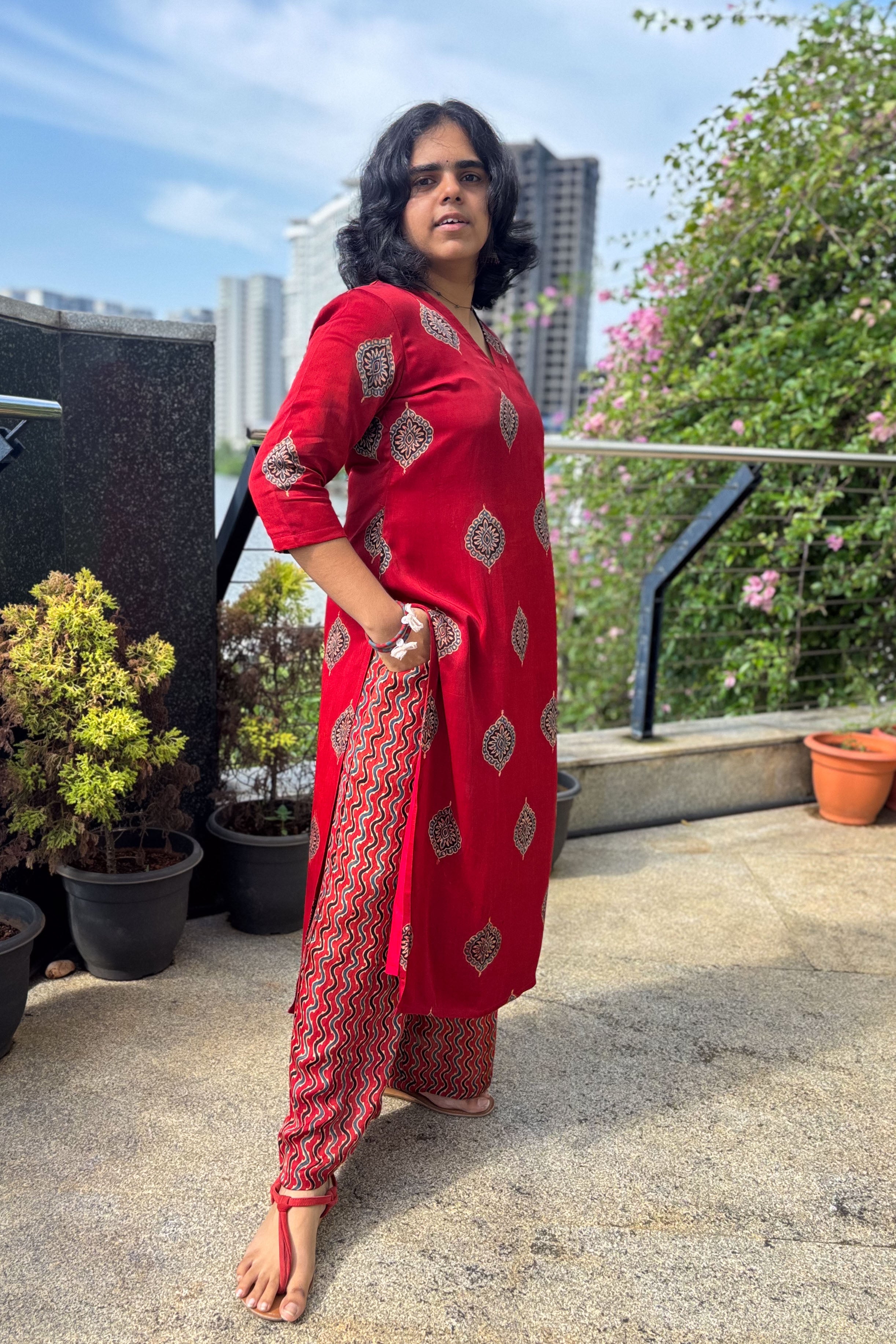 Gulrang Modal Ajrakh Kurta