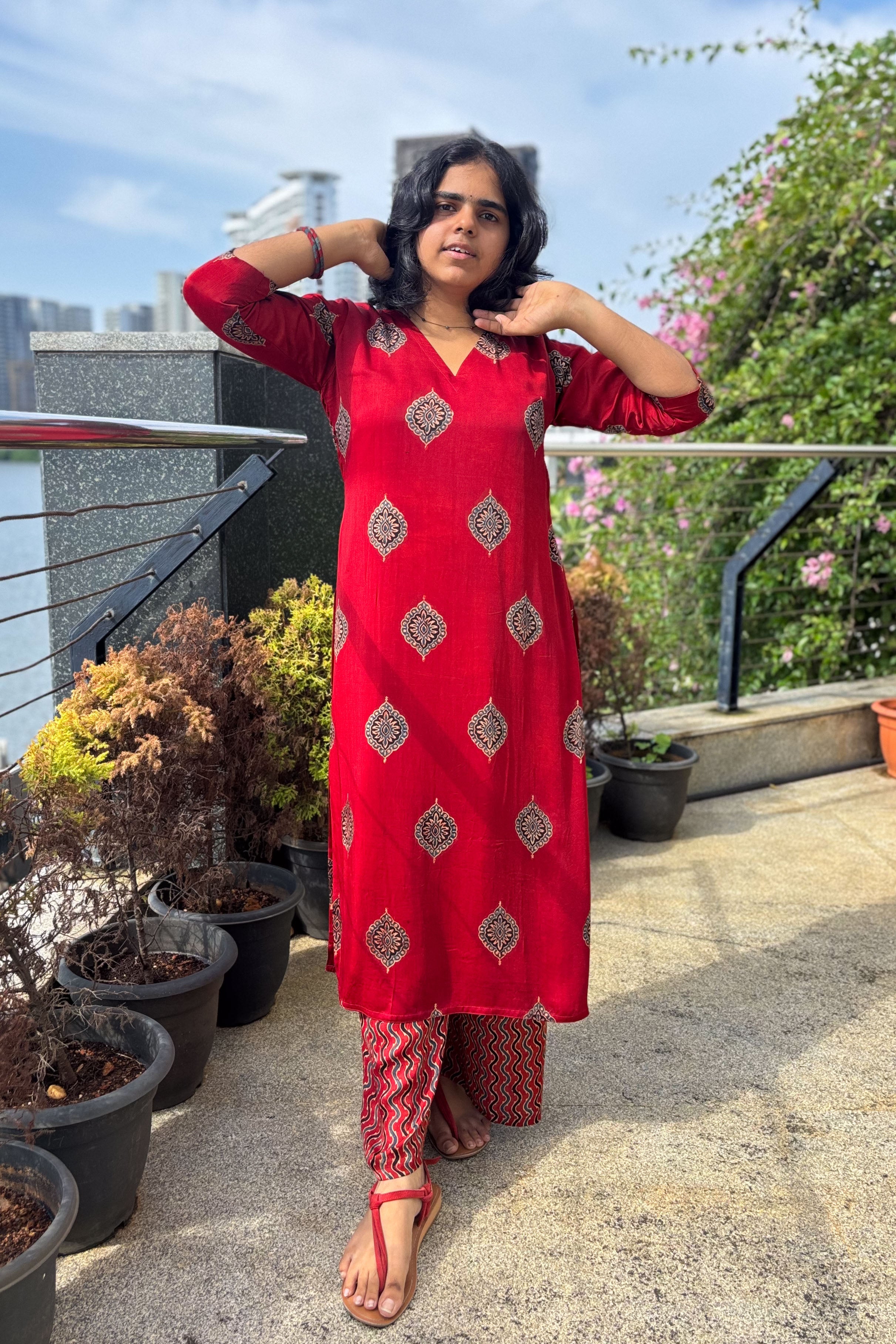 Gulrang Modal Ajrakh Kurta