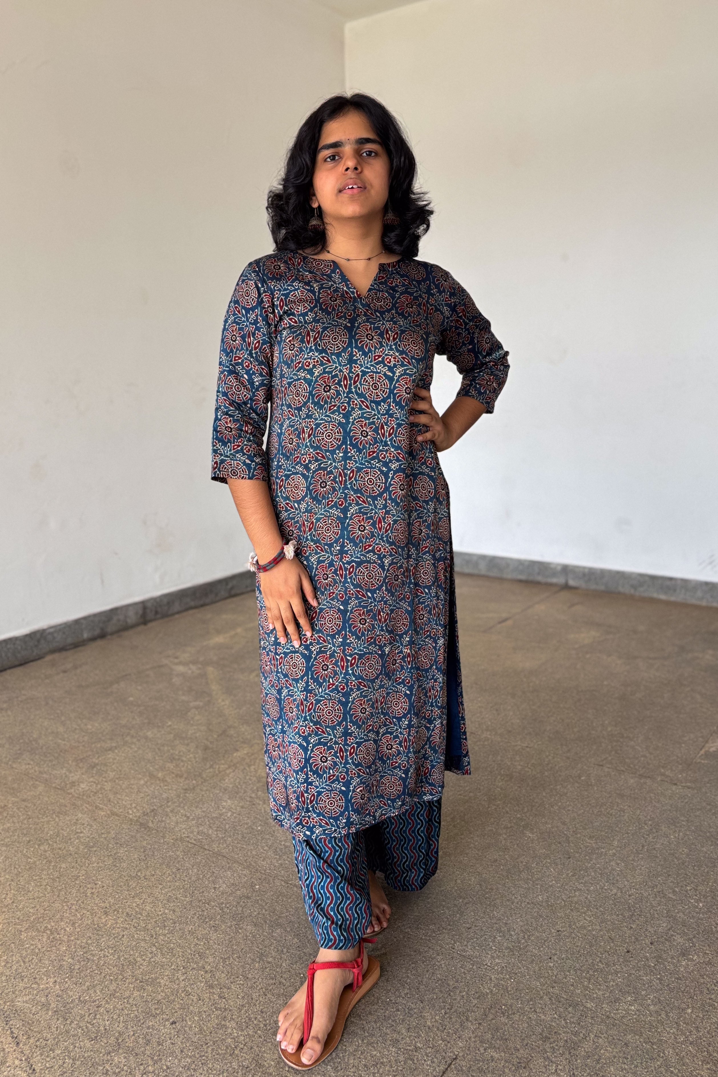 Indigo Vines Modal Ajrakh Kurta