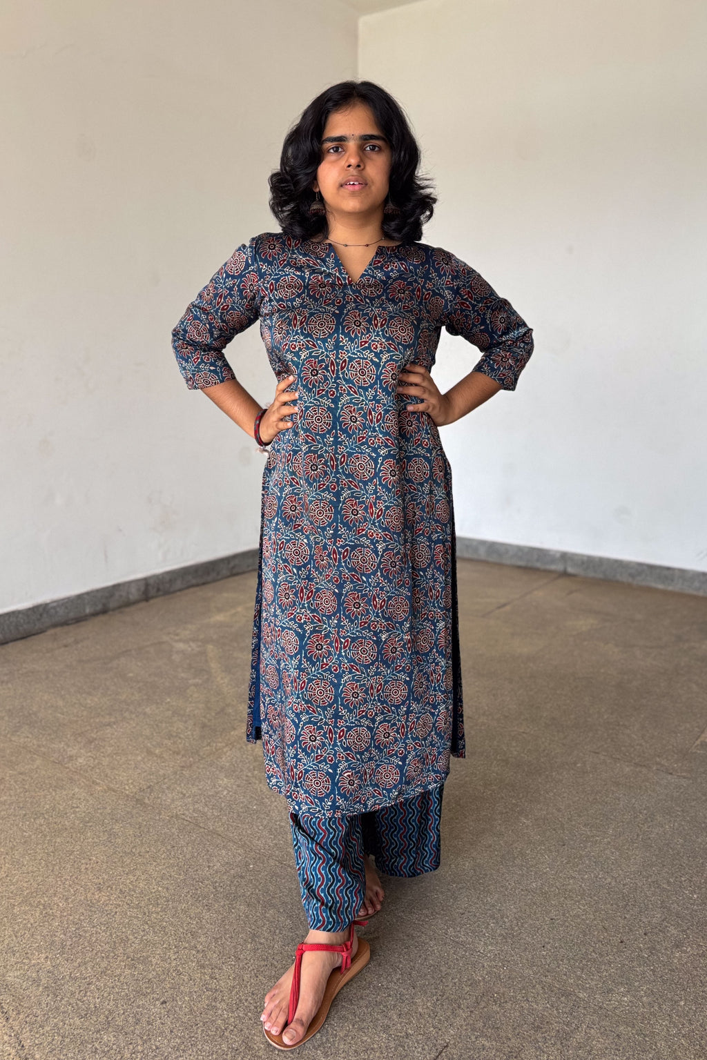 Indigo Vines Modal Ajrakh Kurta
