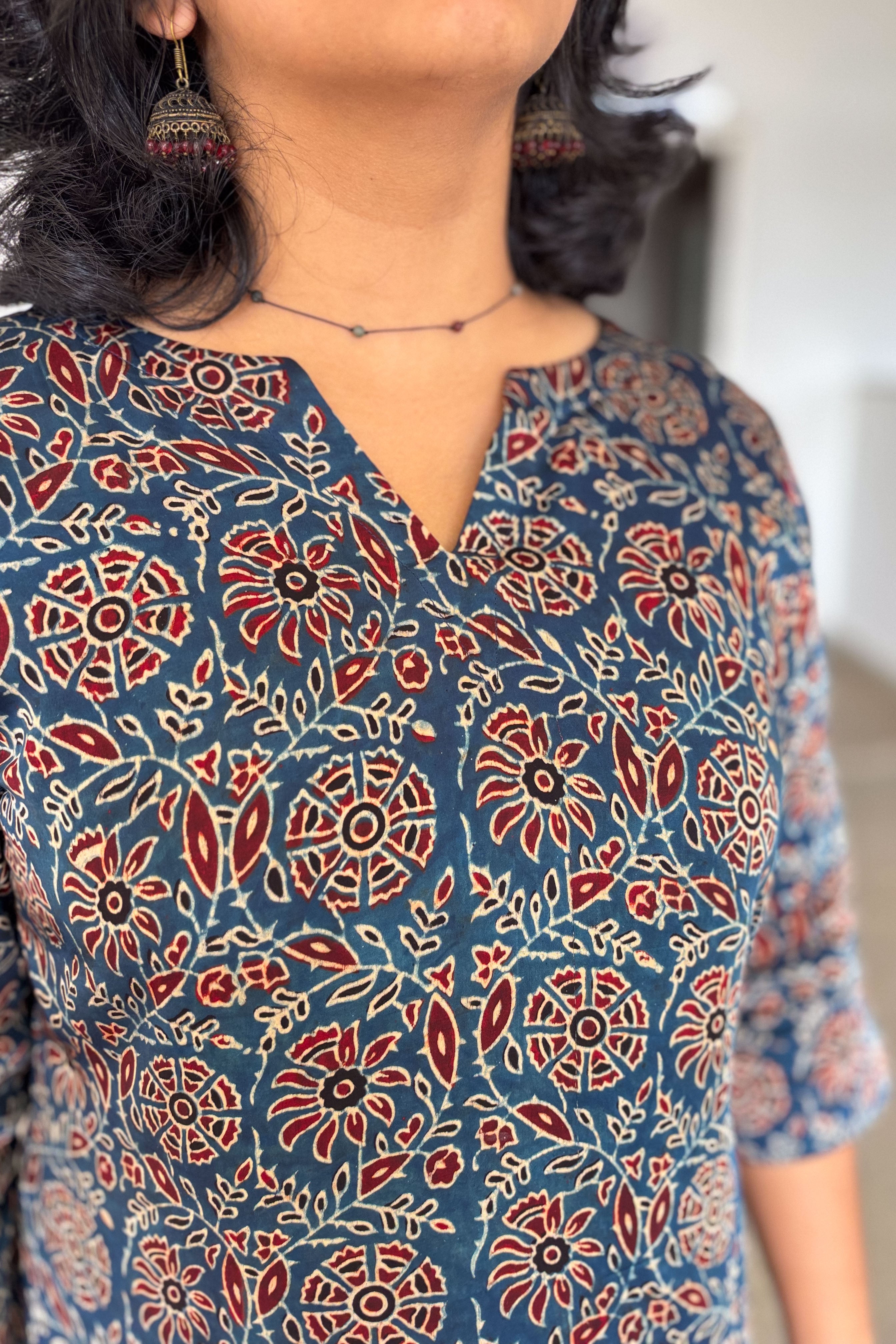 Indigo Vines Modal Ajrakh Kurta
