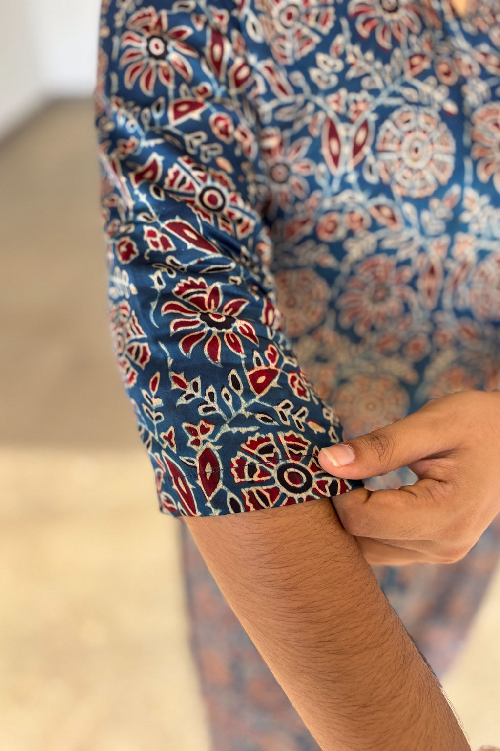 Indigo Vines Modal Ajrakh Kurta