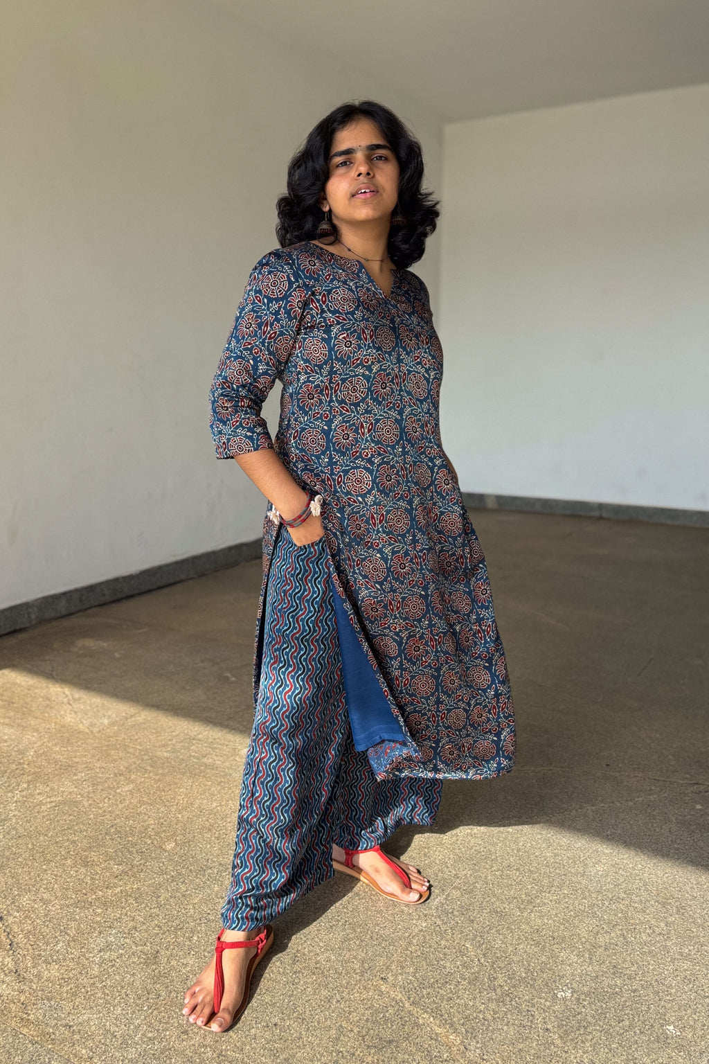 Indigo Vines Modal Ajrakh Kurta
