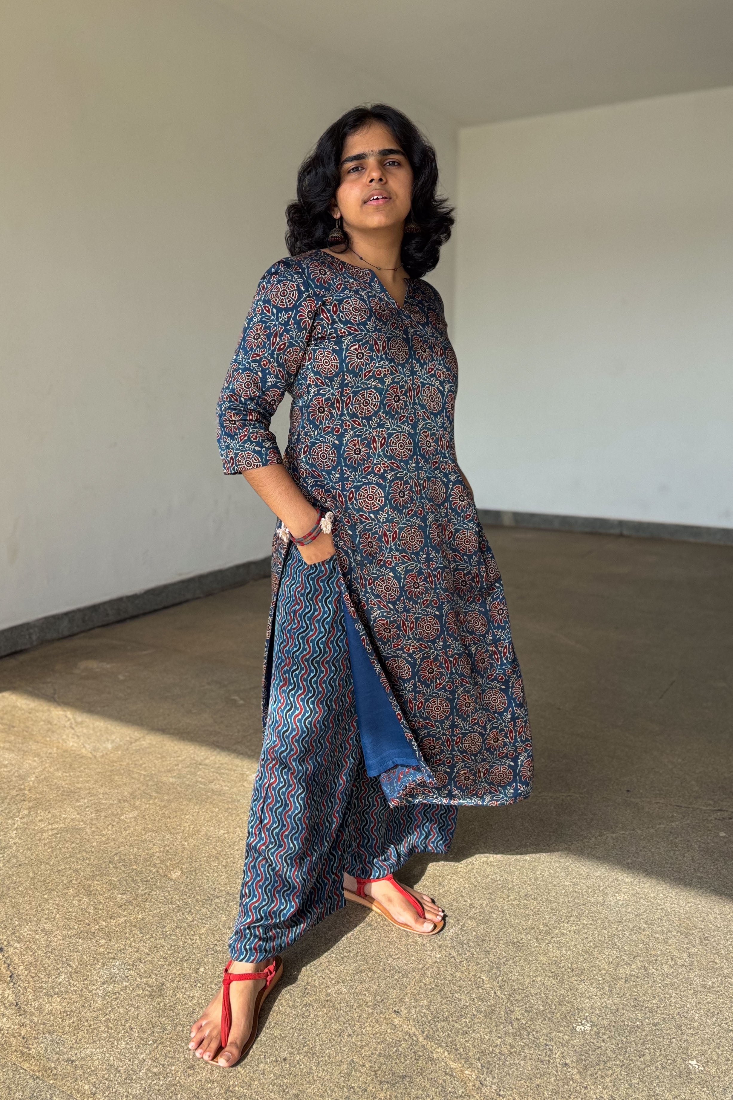 Indigo Vines Modal Ajrakh Kurta