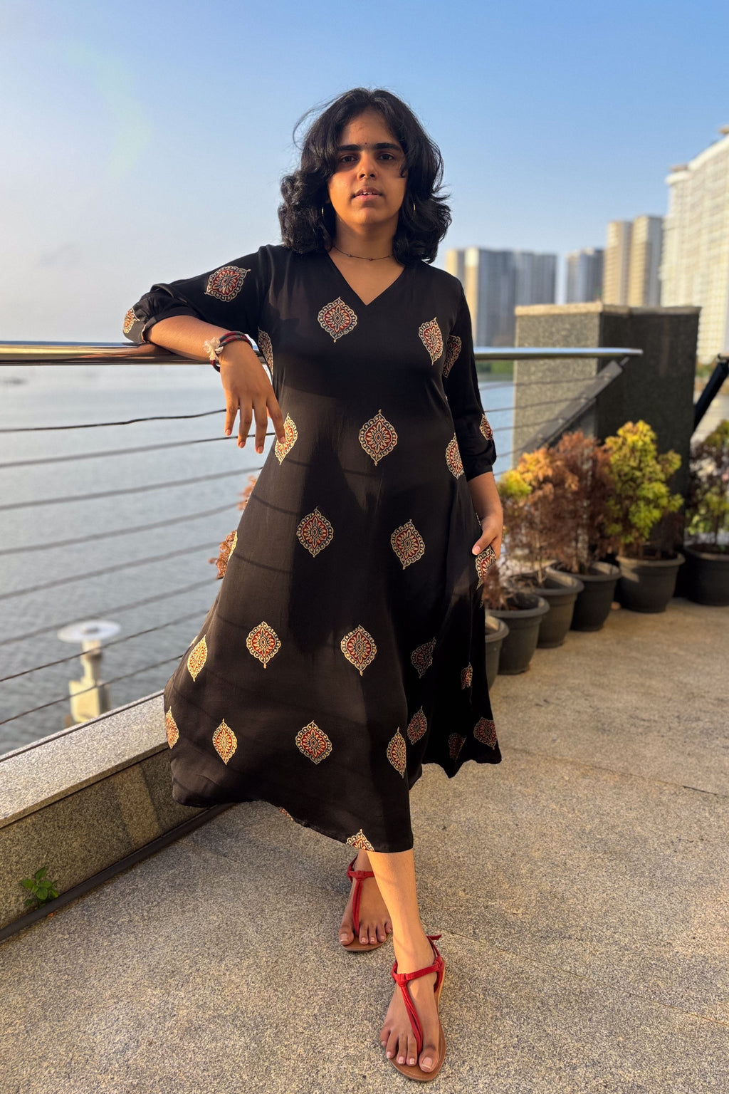 Zinaya Modal Ajrakh Dress