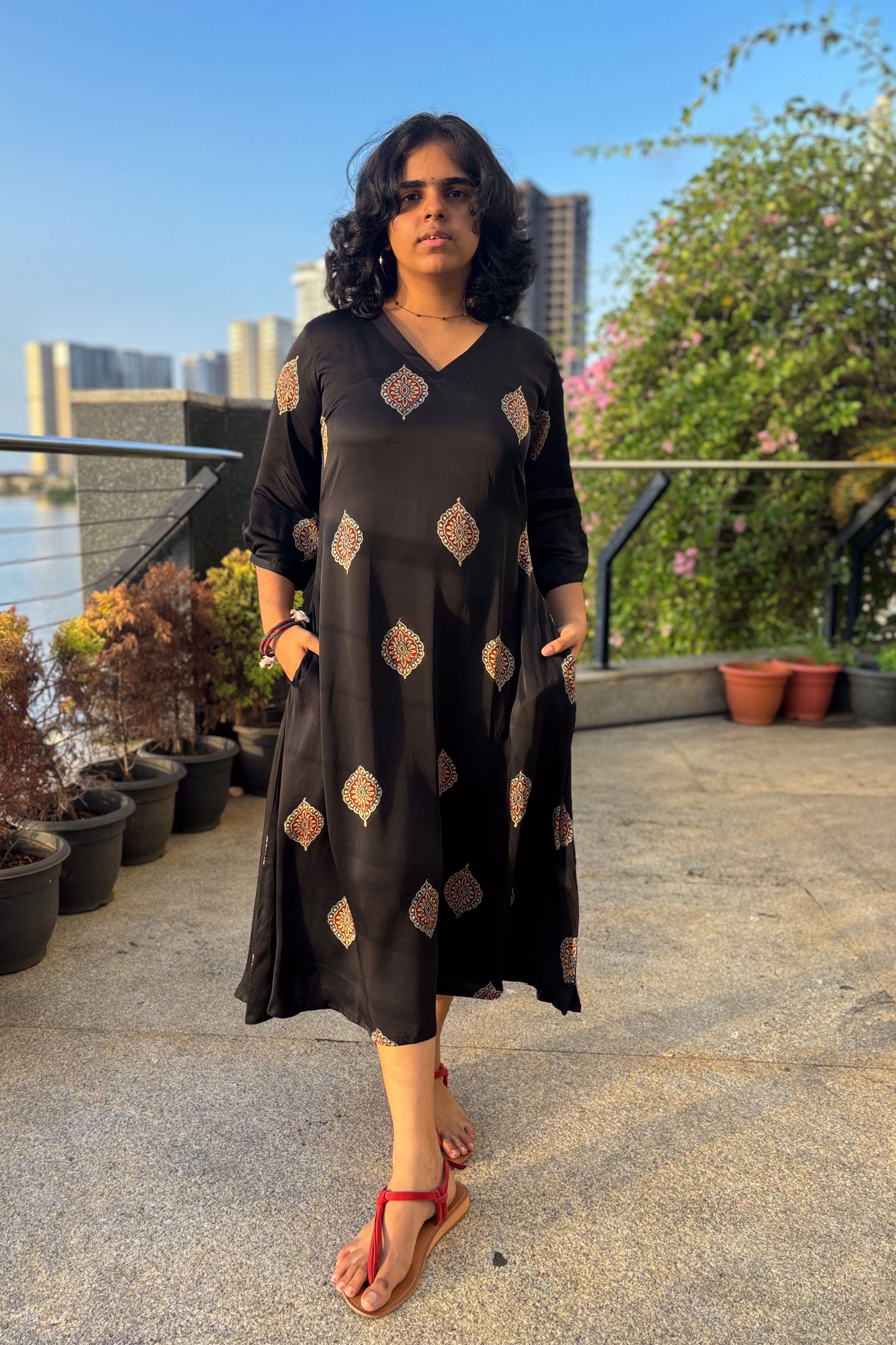 Zinaya Modal Ajrakh Dress