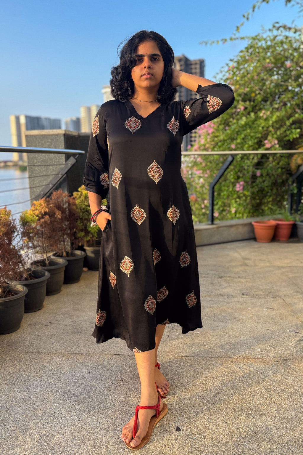 Zinaya Modal Ajrakh Dress