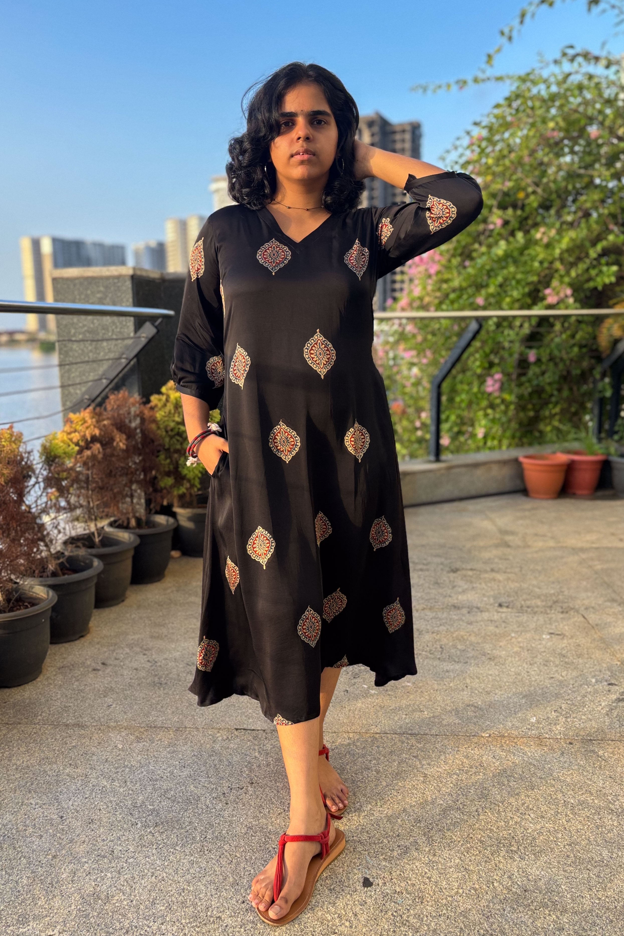 Zinaya Modal Ajrakh Dress