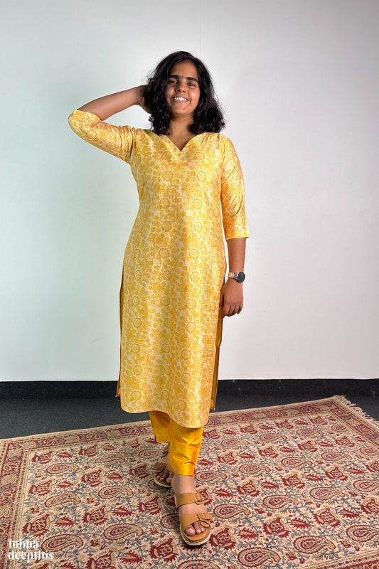 The Monsoon Pastels: Yellow Straight Kurta