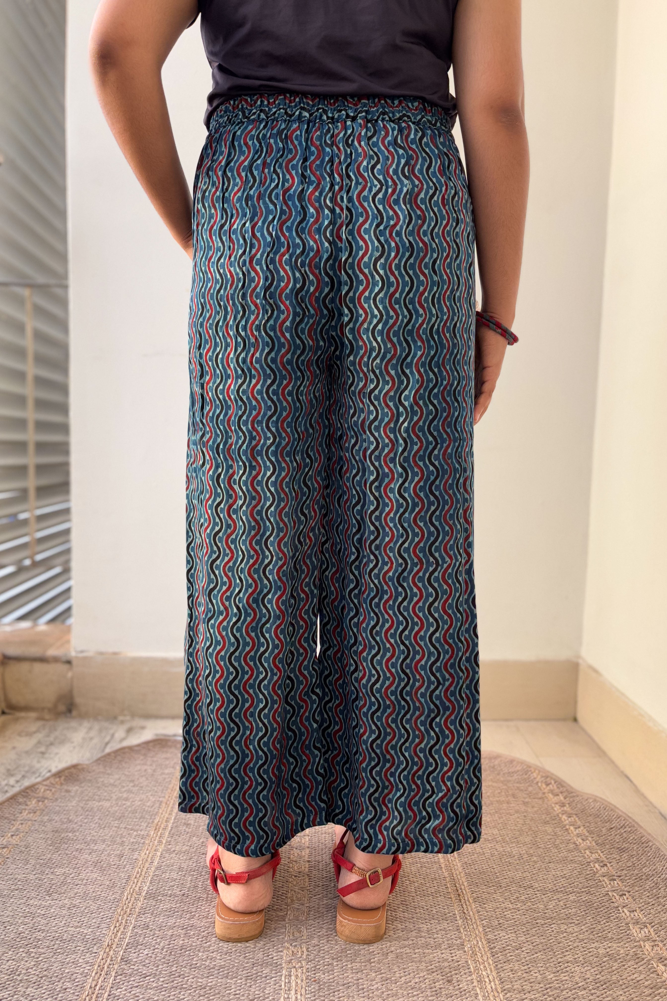 Ravani Stripes Indigo Blue Parallel Pants