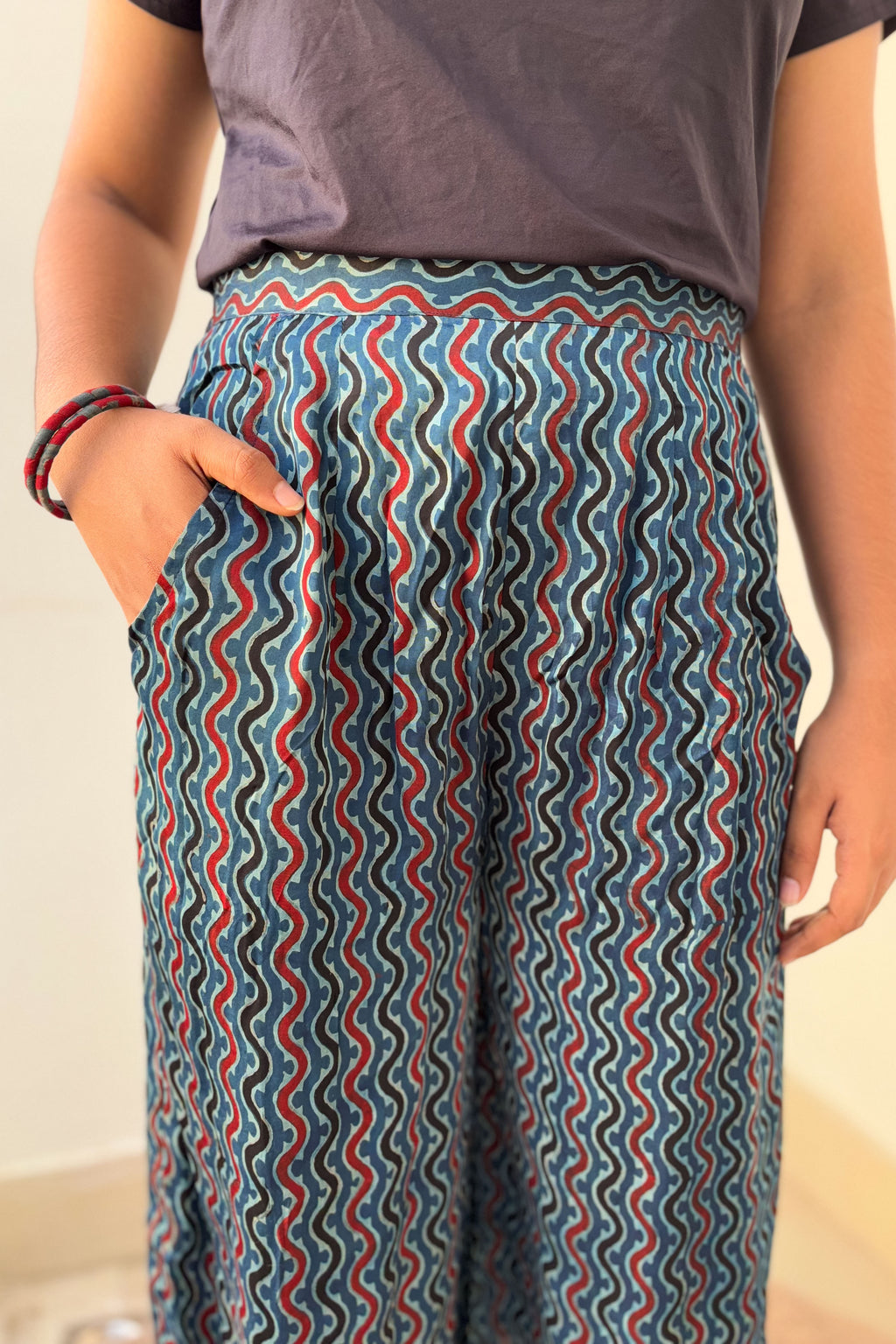 Ravani Stripes Indigo Blue Short Palazzo