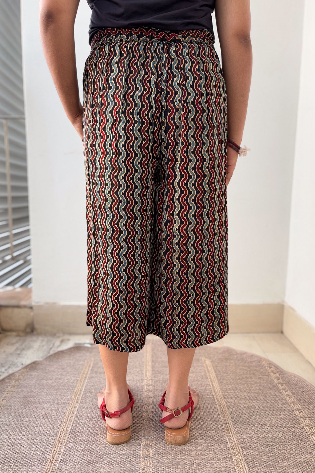 Ravani Stripes Black Short Palazzo