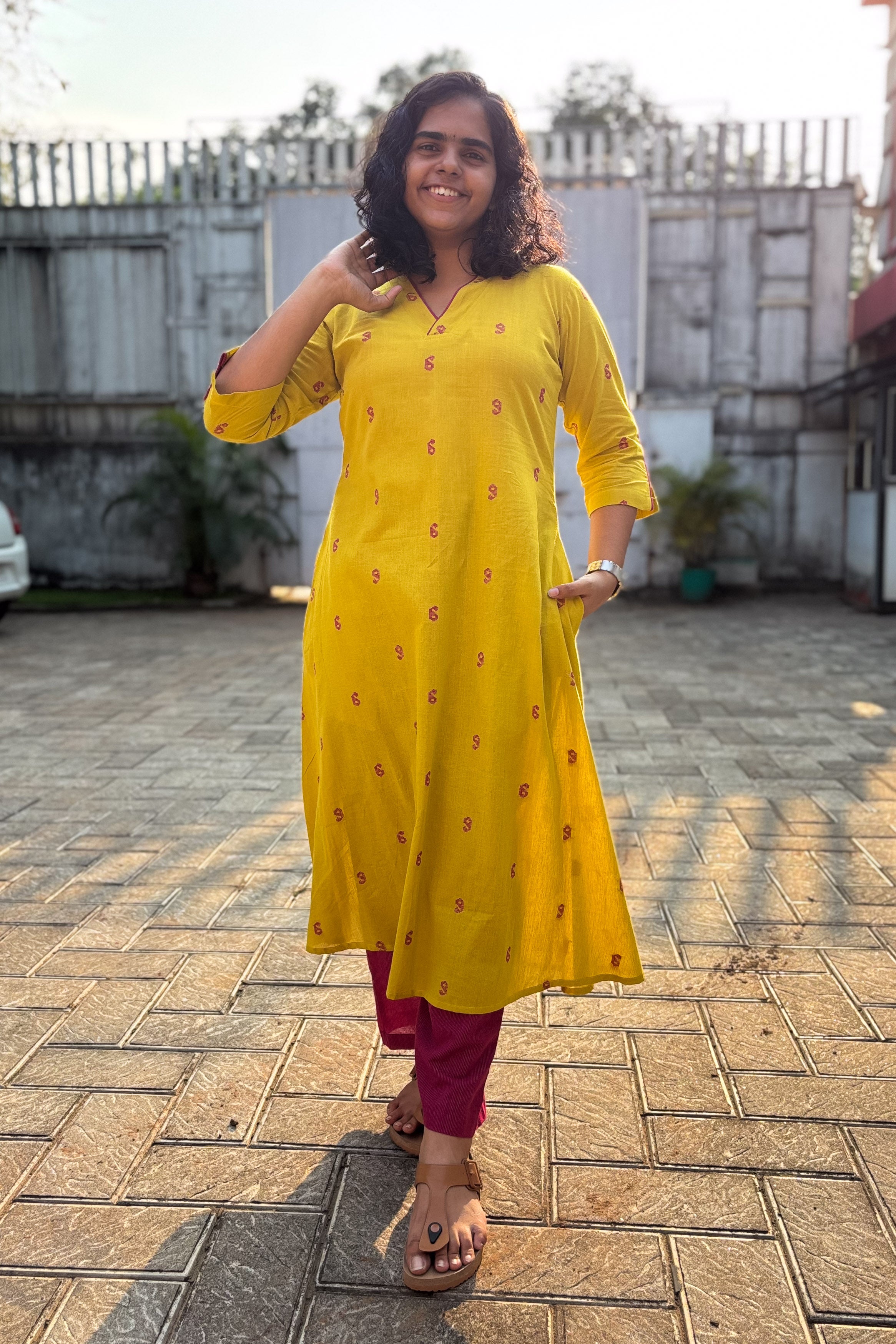 Lemon South Cotton Aline Kurta