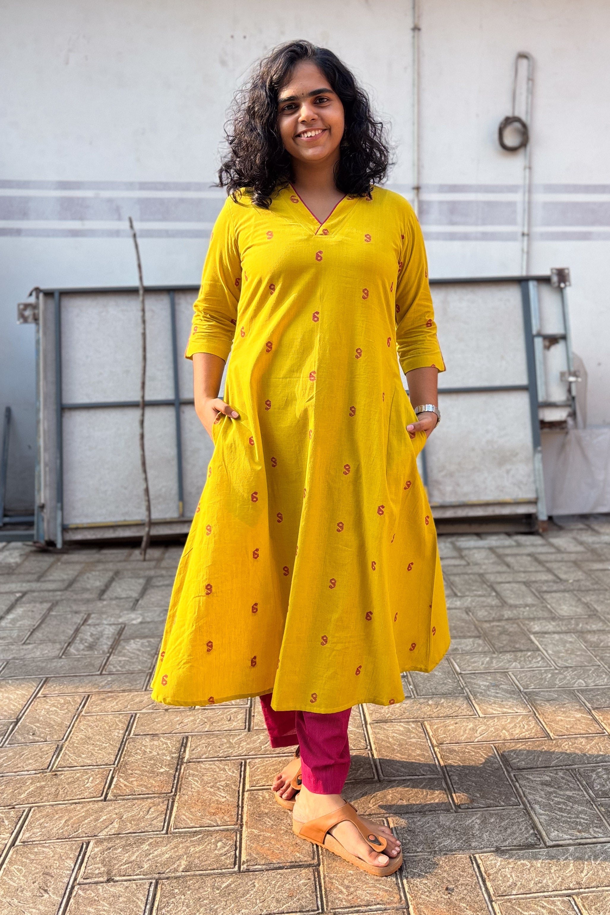 Lemon South Cotton Aline Kurta