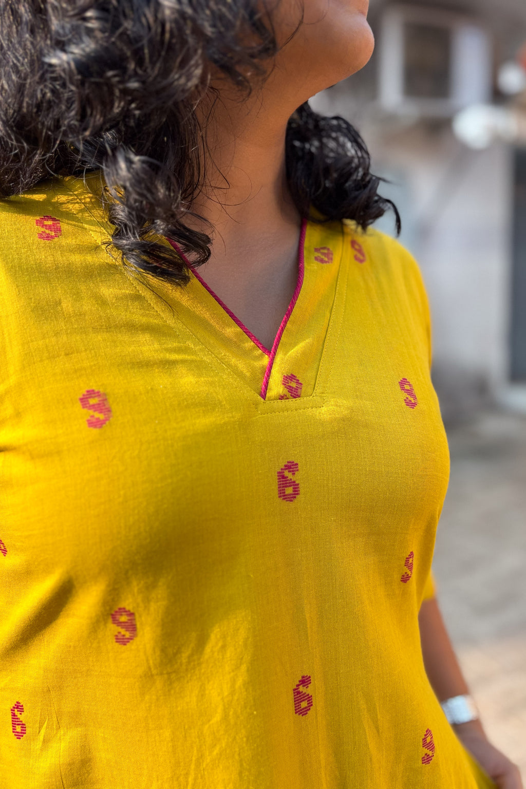 Lemon South Cotton Aline Kurta