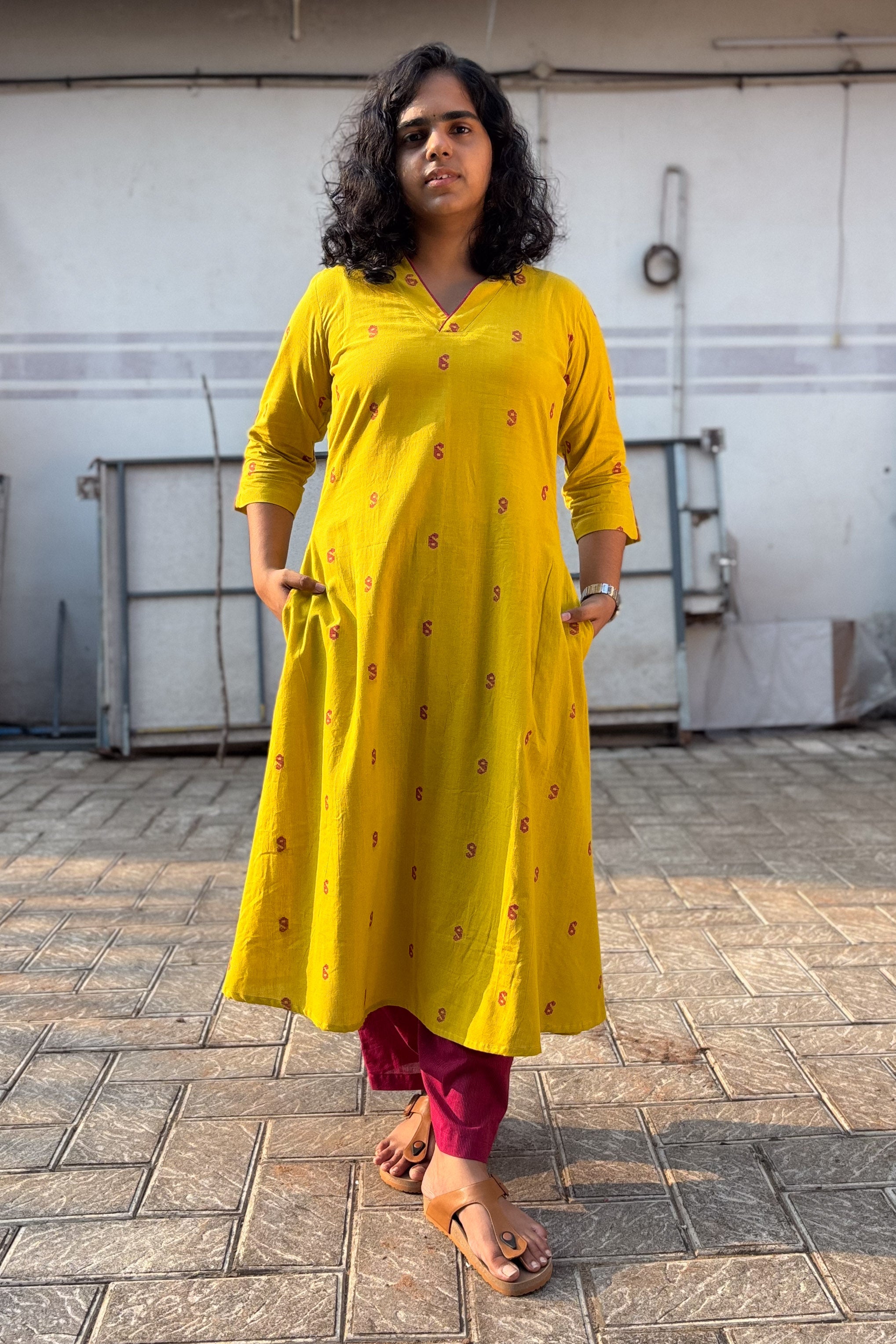 Lemon South Cotton Aline Kurta