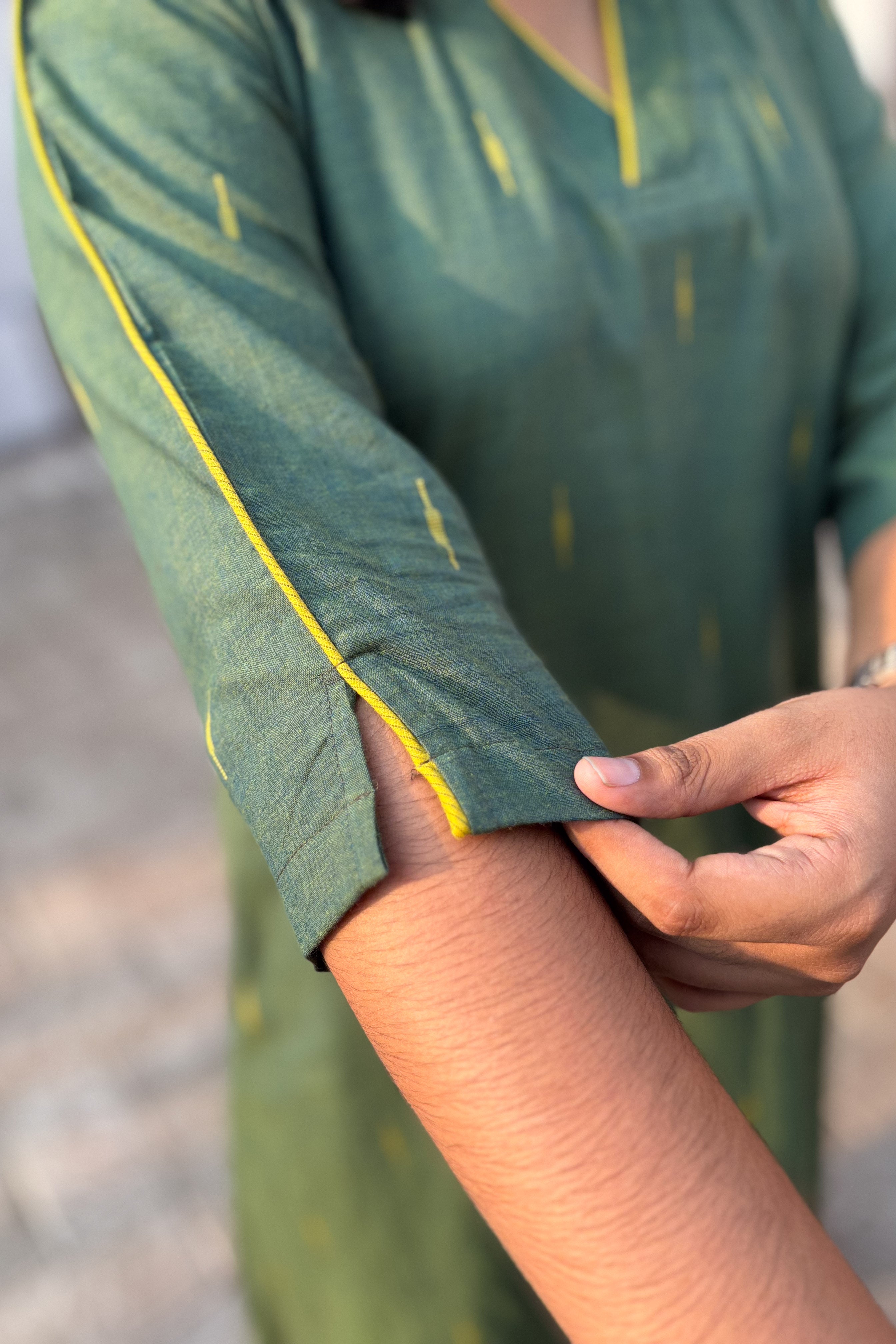 Olive South Cotton Aline Kurta