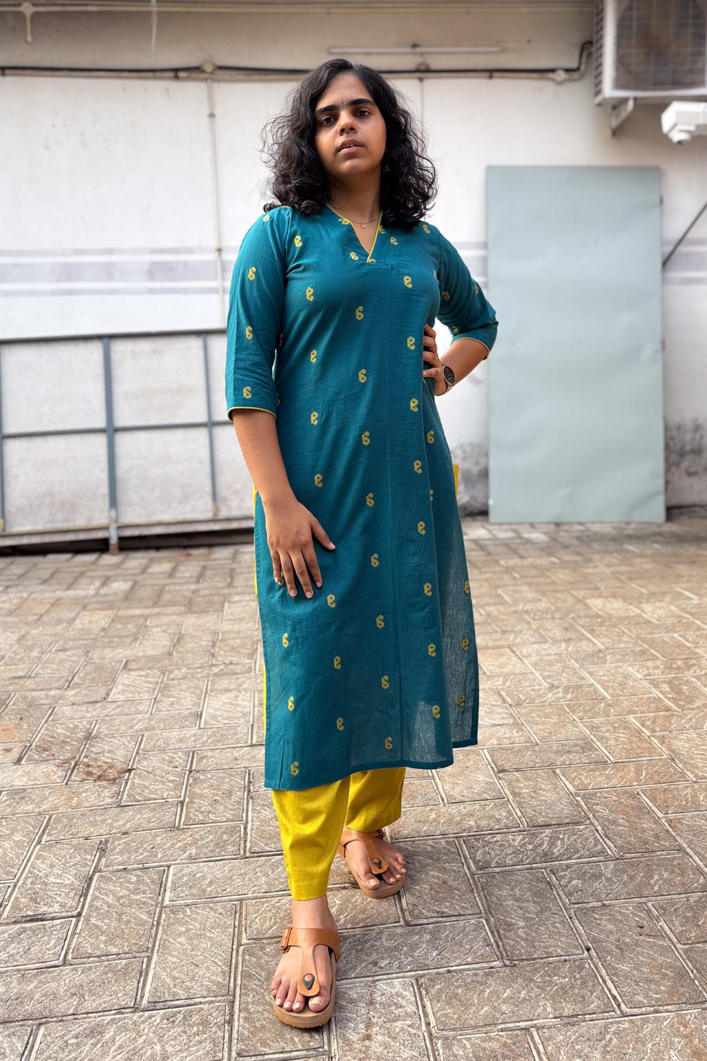 Peacock South Cotton Straight Kurta