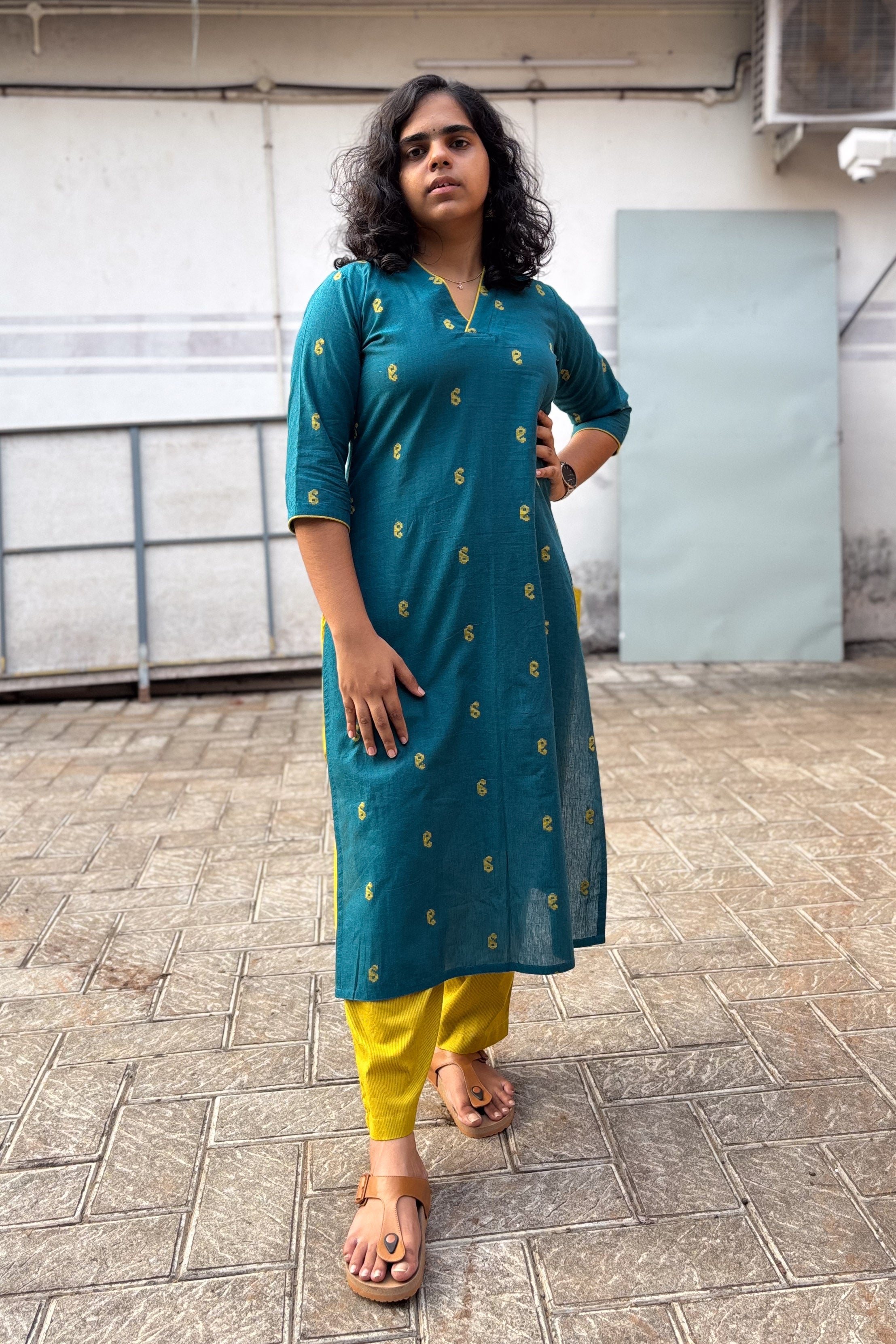 Peacock South Cotton Straight Kurta