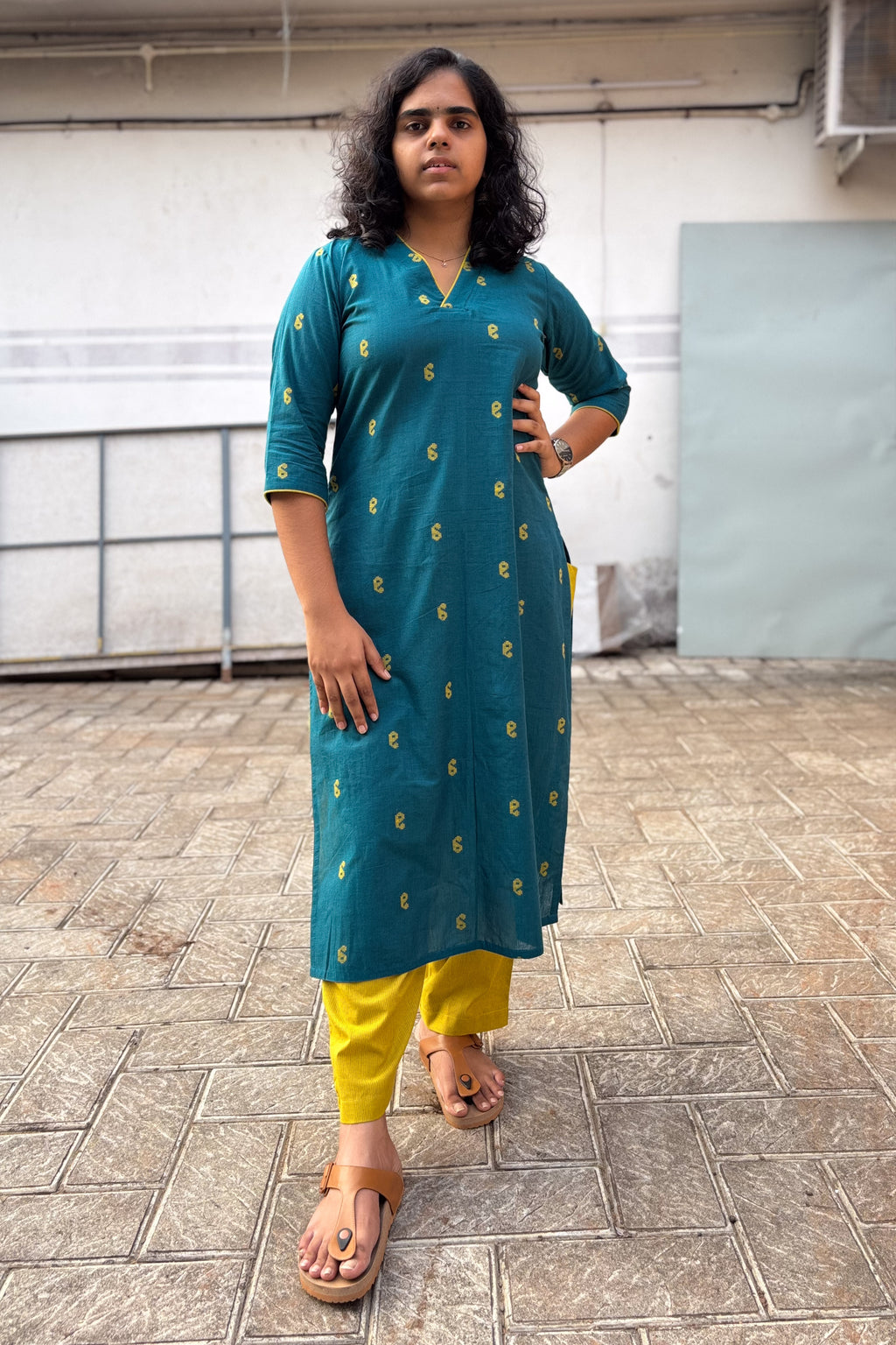 Peacock South Cotton Straight Kurta