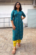 Peacock South Cotton Straight Kurta
