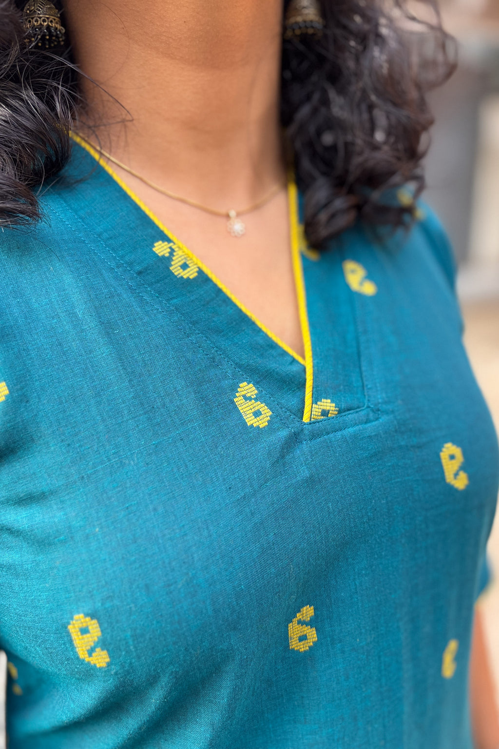 Peacock South Cotton Straight Kurta