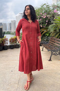 Taarika Madder Red Aline Dress