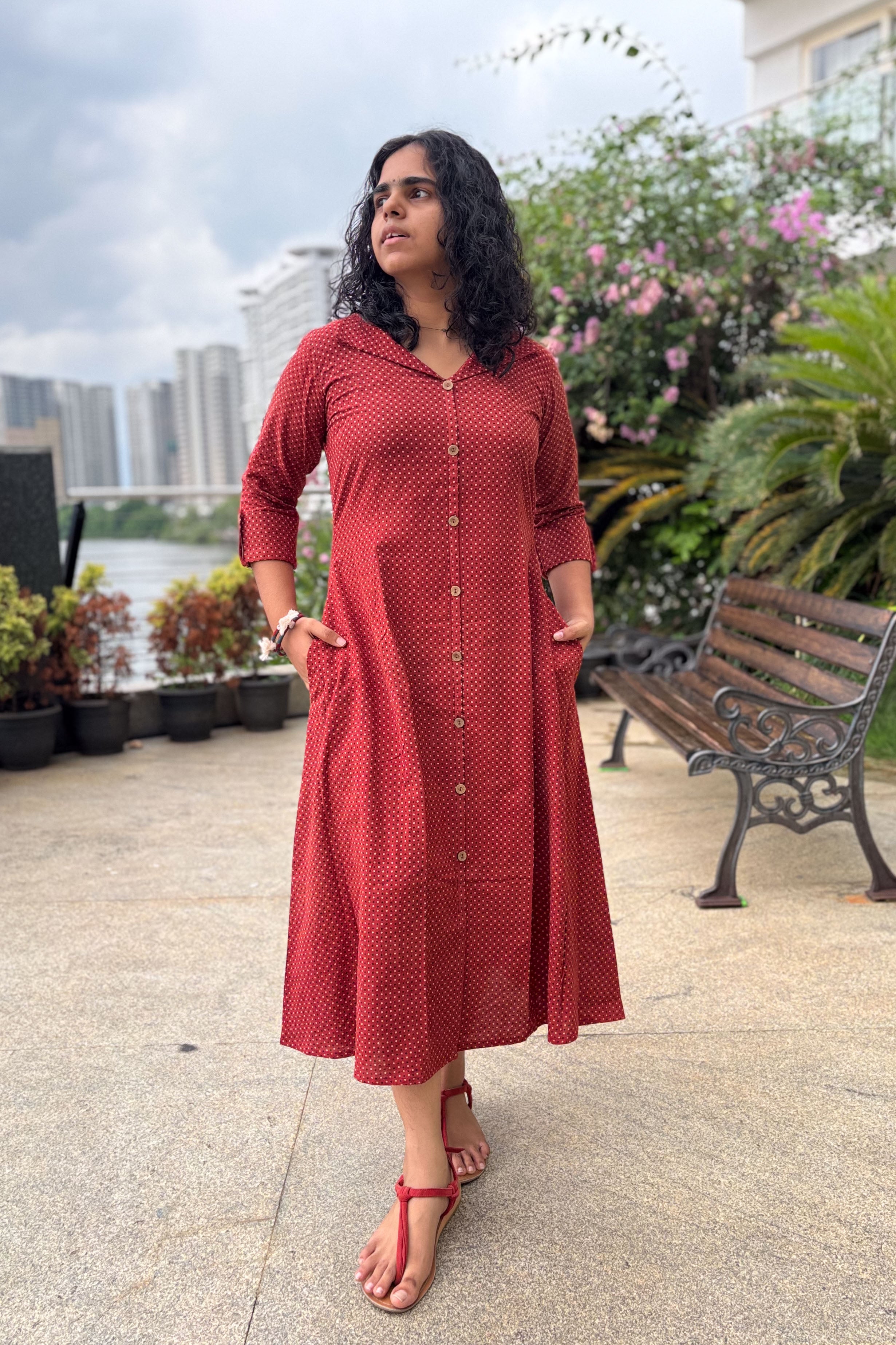 Taarika Madder Red Aline Dress