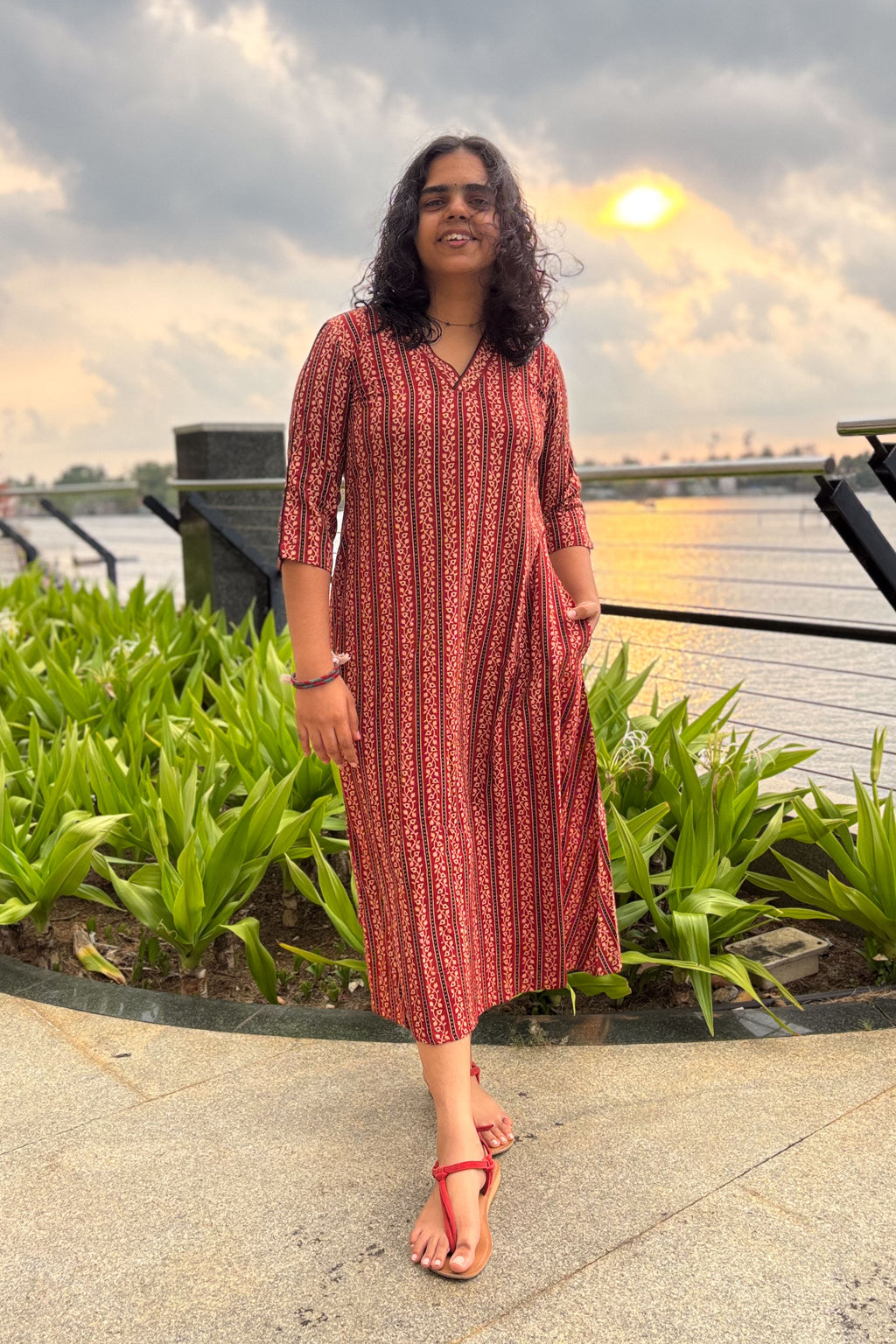 Anuragini Madder Red Aline Dress