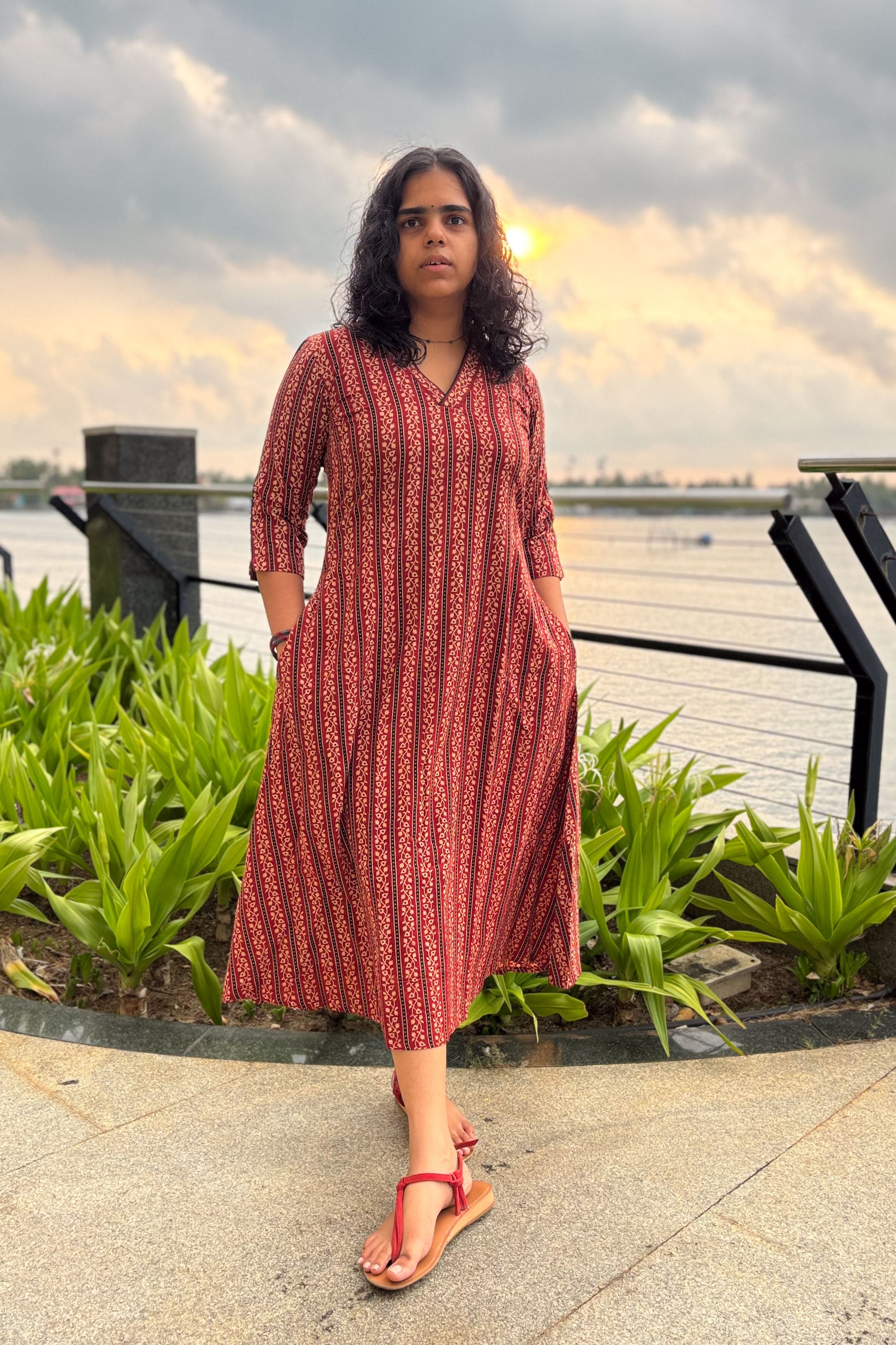 Anuragini Madder Red Aline Dress