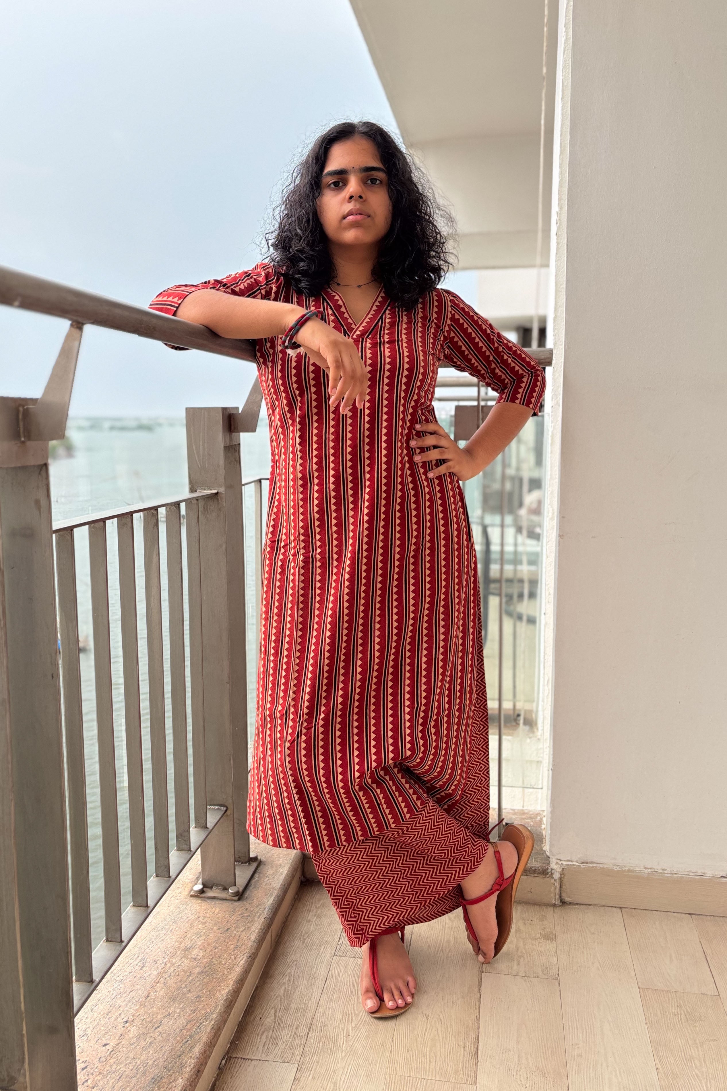 Varagini Madder Red Straight Cut Kurta