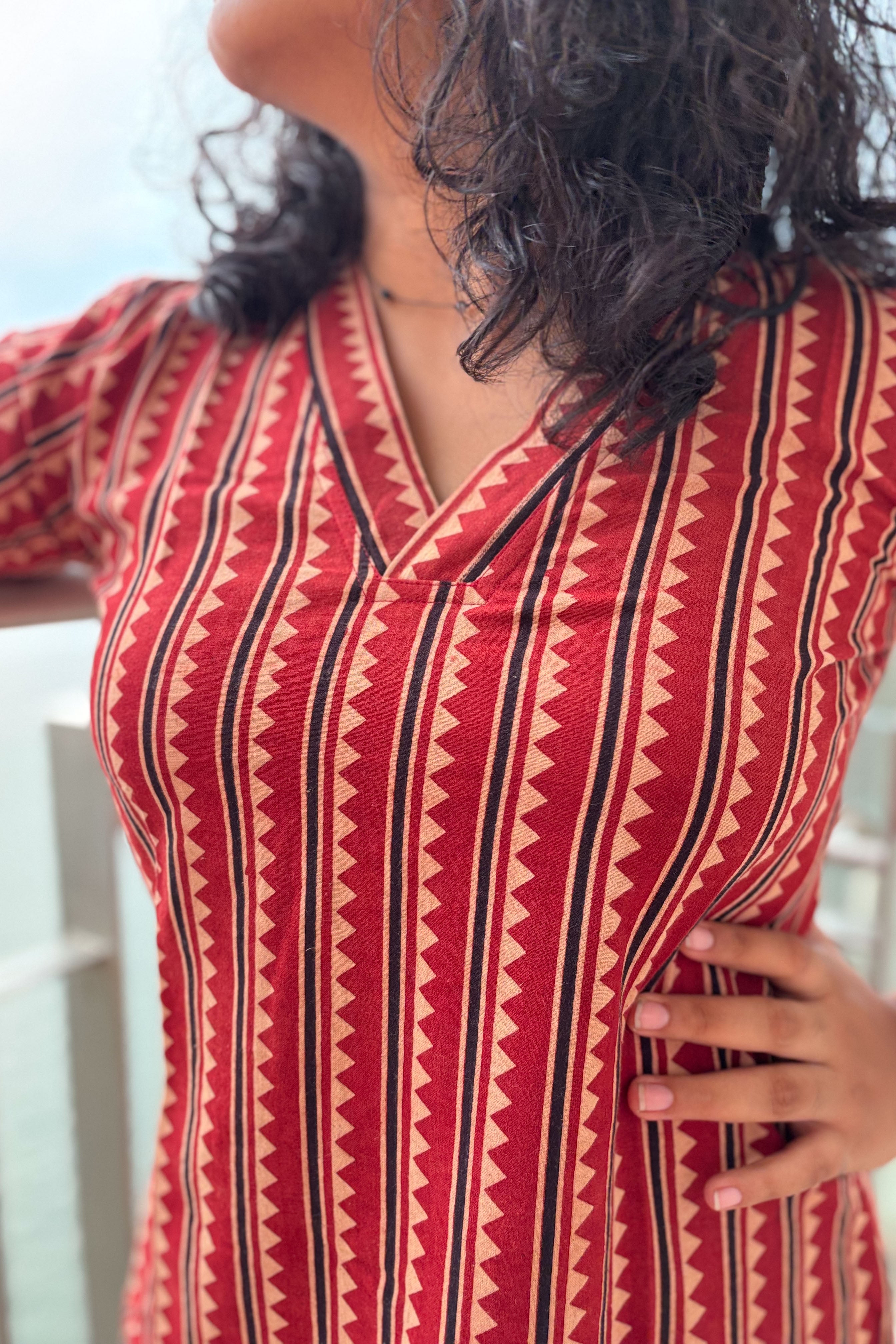 Varagini Madder Red Straight Cut Kurta