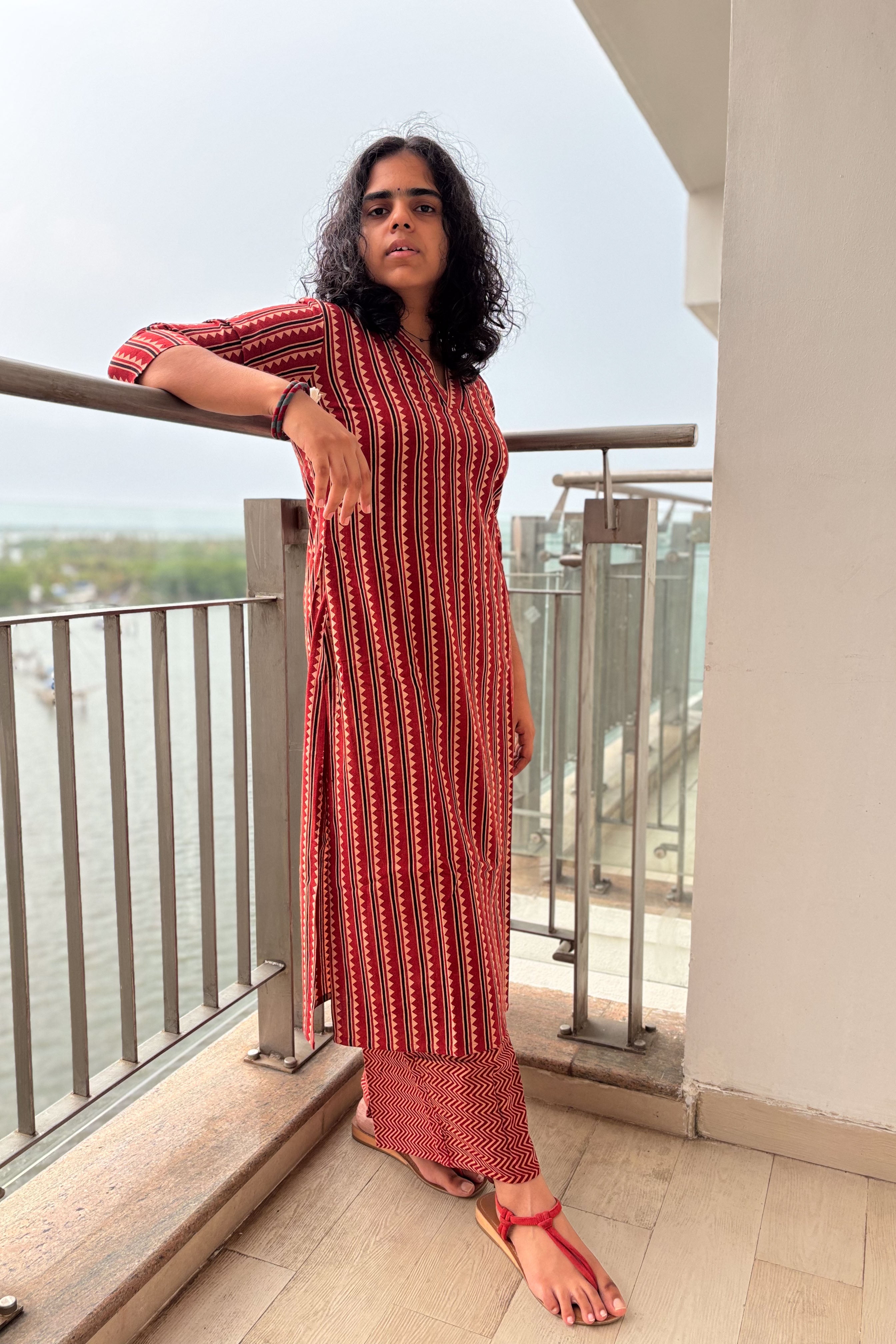 Varagini Madder Red Straight Cut Kurta