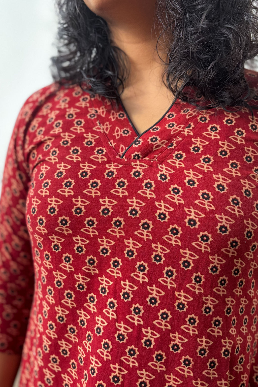 Mrinali Madder Red Aline Dress