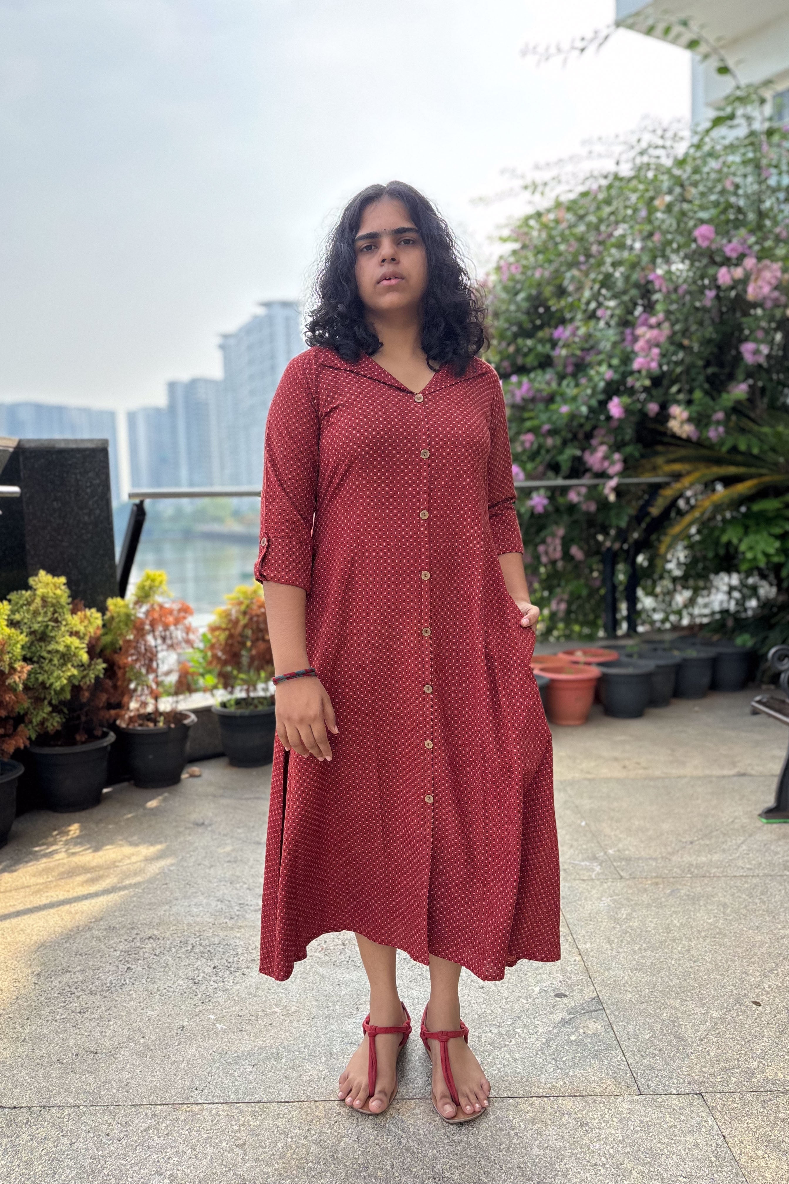 Taarika Madder Red Aline Dress