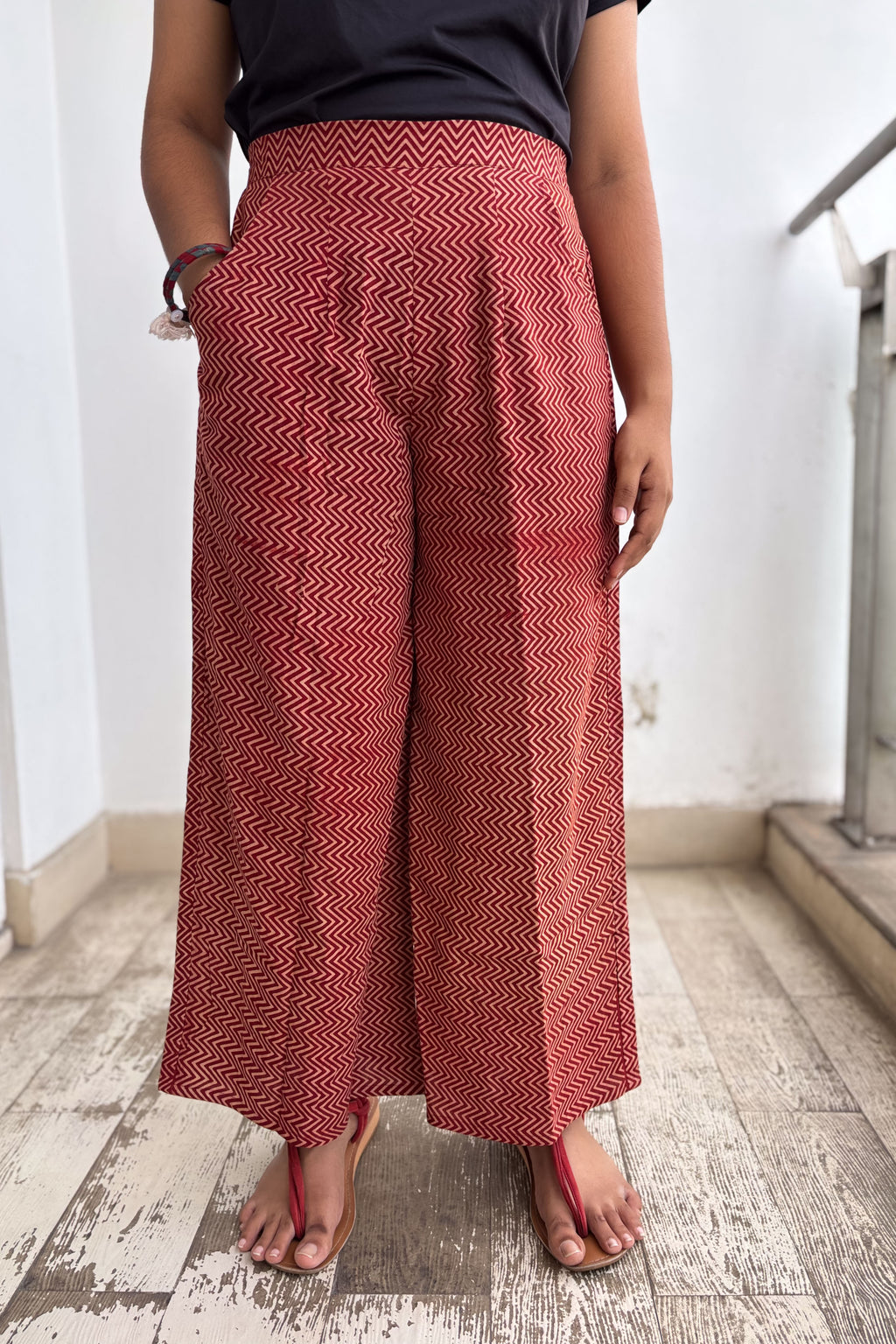 Madder Stripes Pure Cotton Parallel Pants