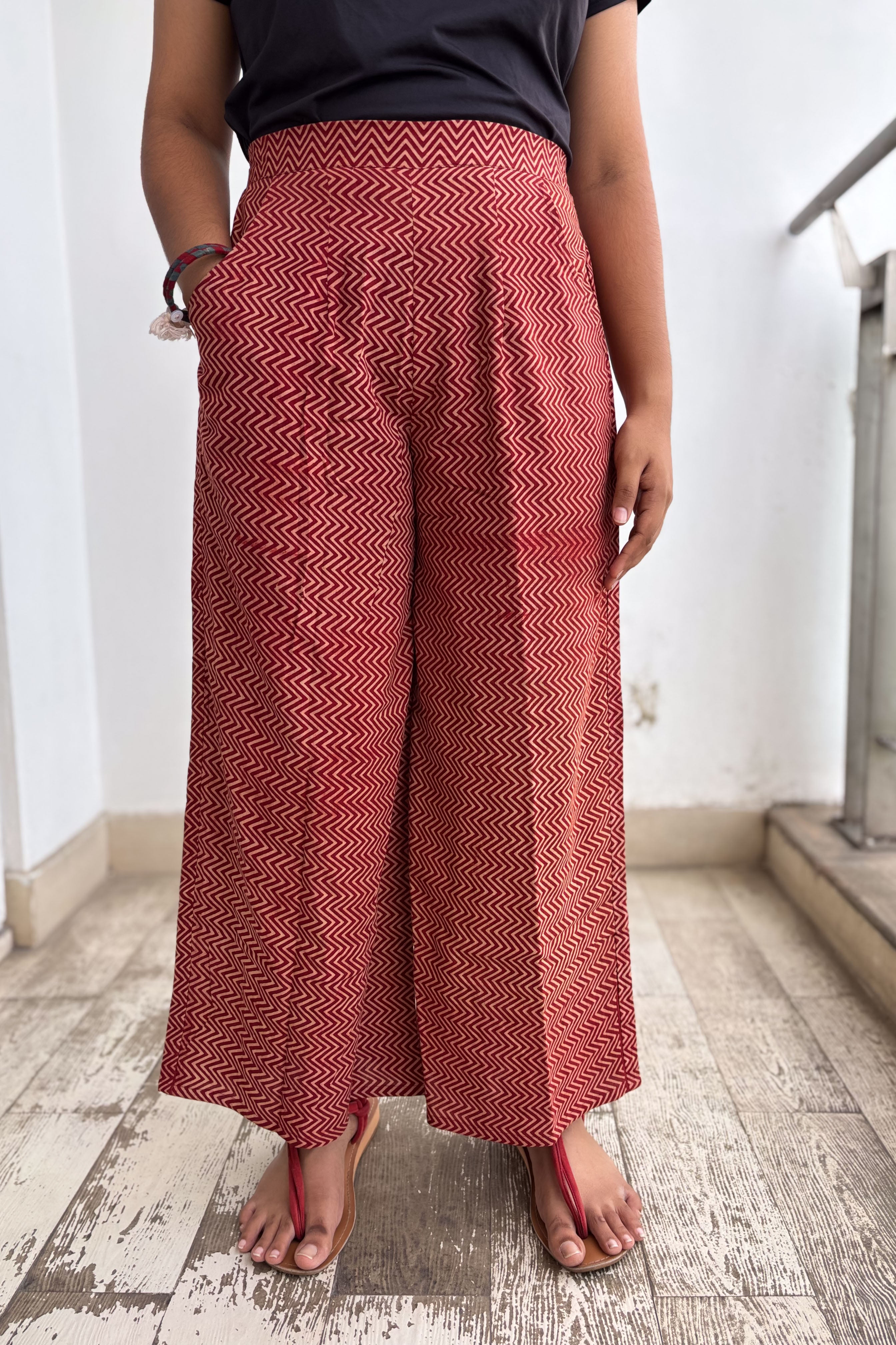 Madder Stripes Pure Cotton Parallel Pants