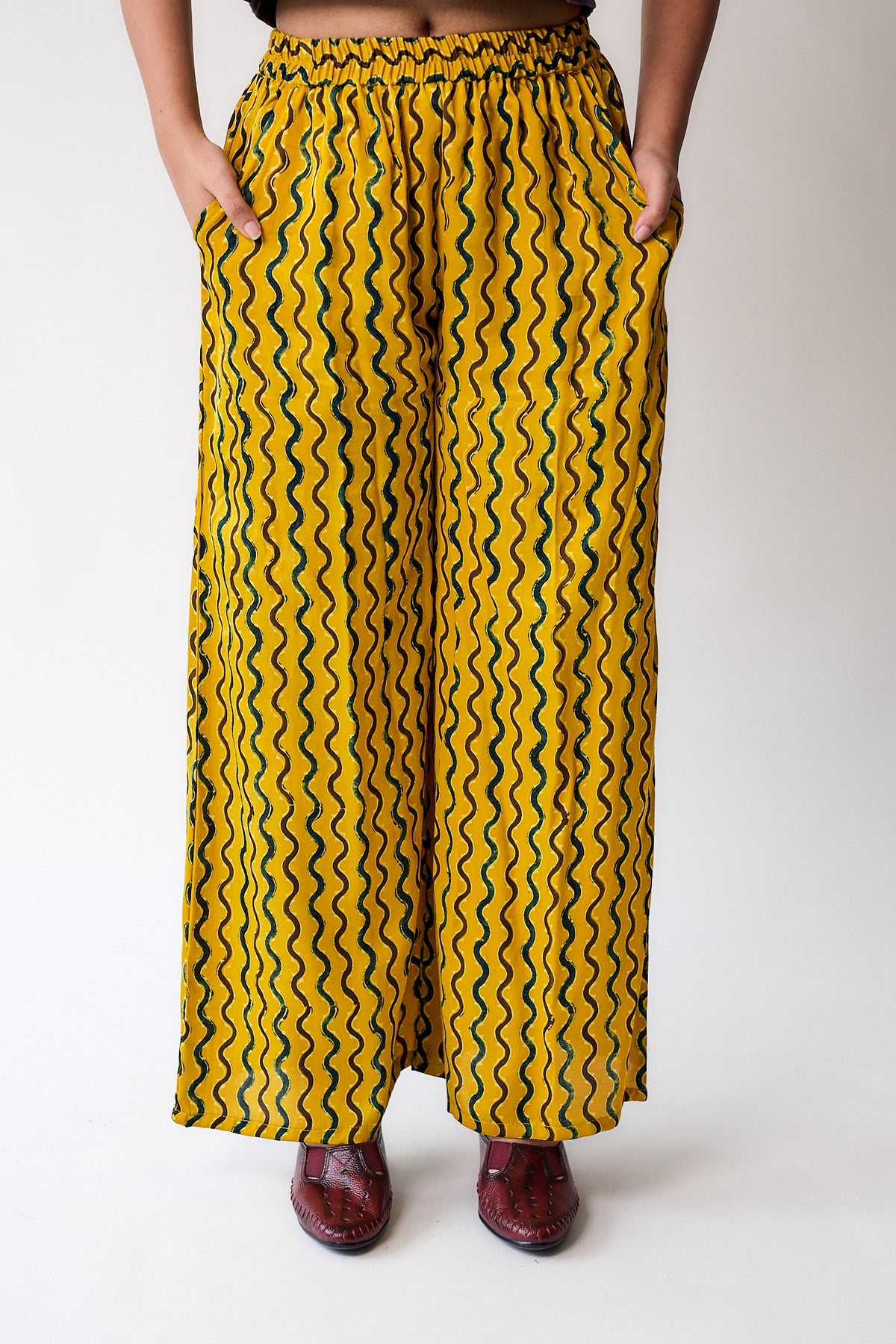 Ravani Stripes Yellow Modal Parallel Pants
