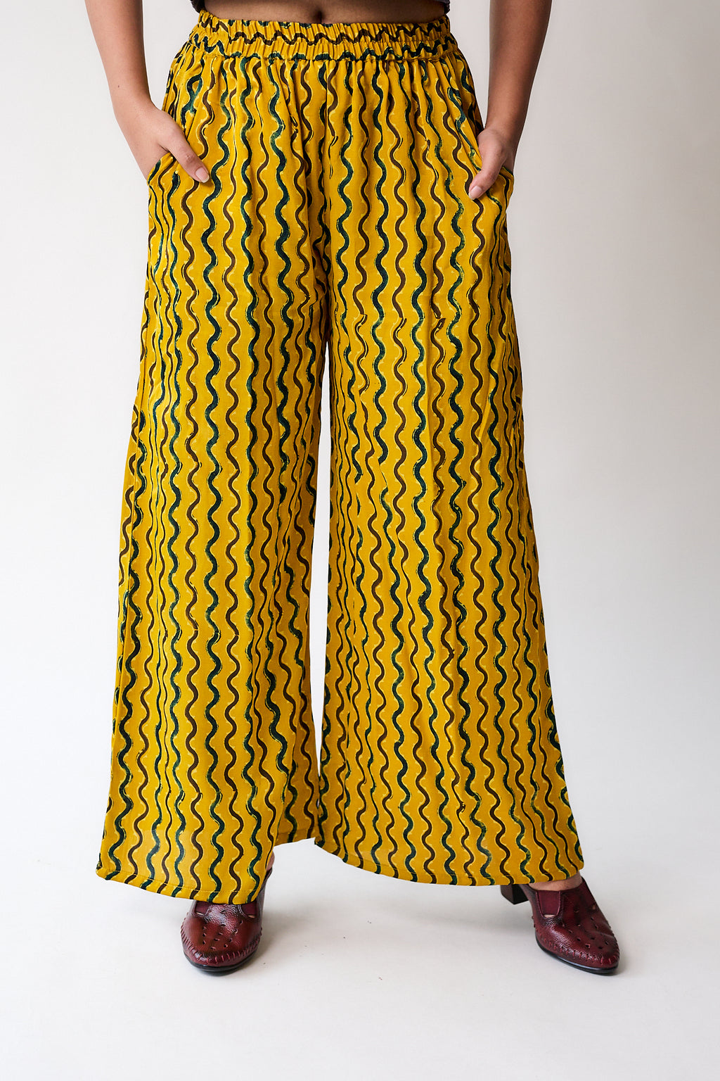 Ravani Stripes Yellow Modal Parallel Pants
