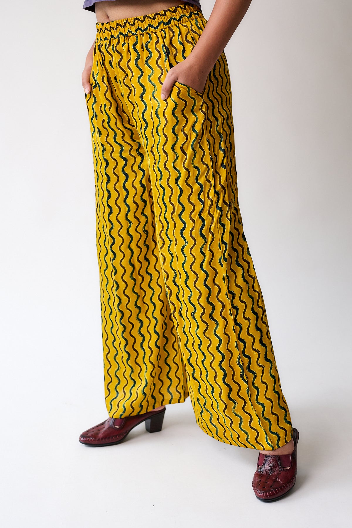 Ravani Stripes Yellow Modal Parallel Pants