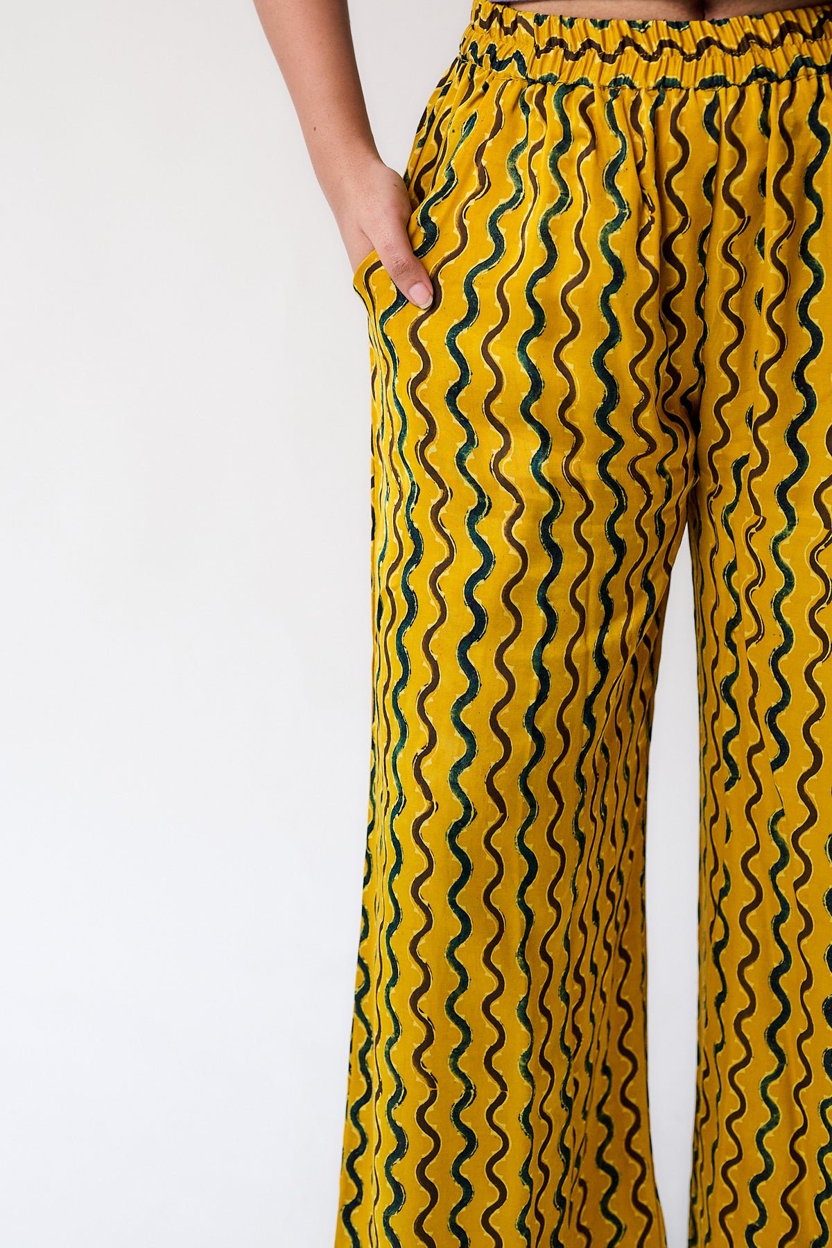 Ravani Stripes Yellow Modal Parallel Pants