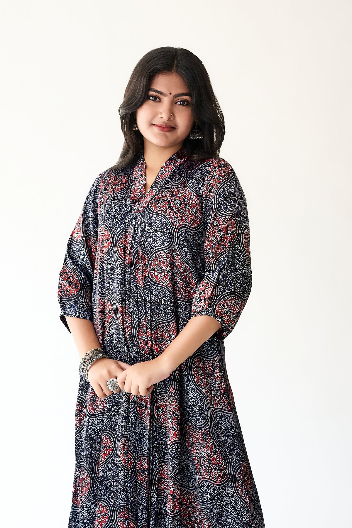 Zarveen Indigo Modal Ajrakh Dress