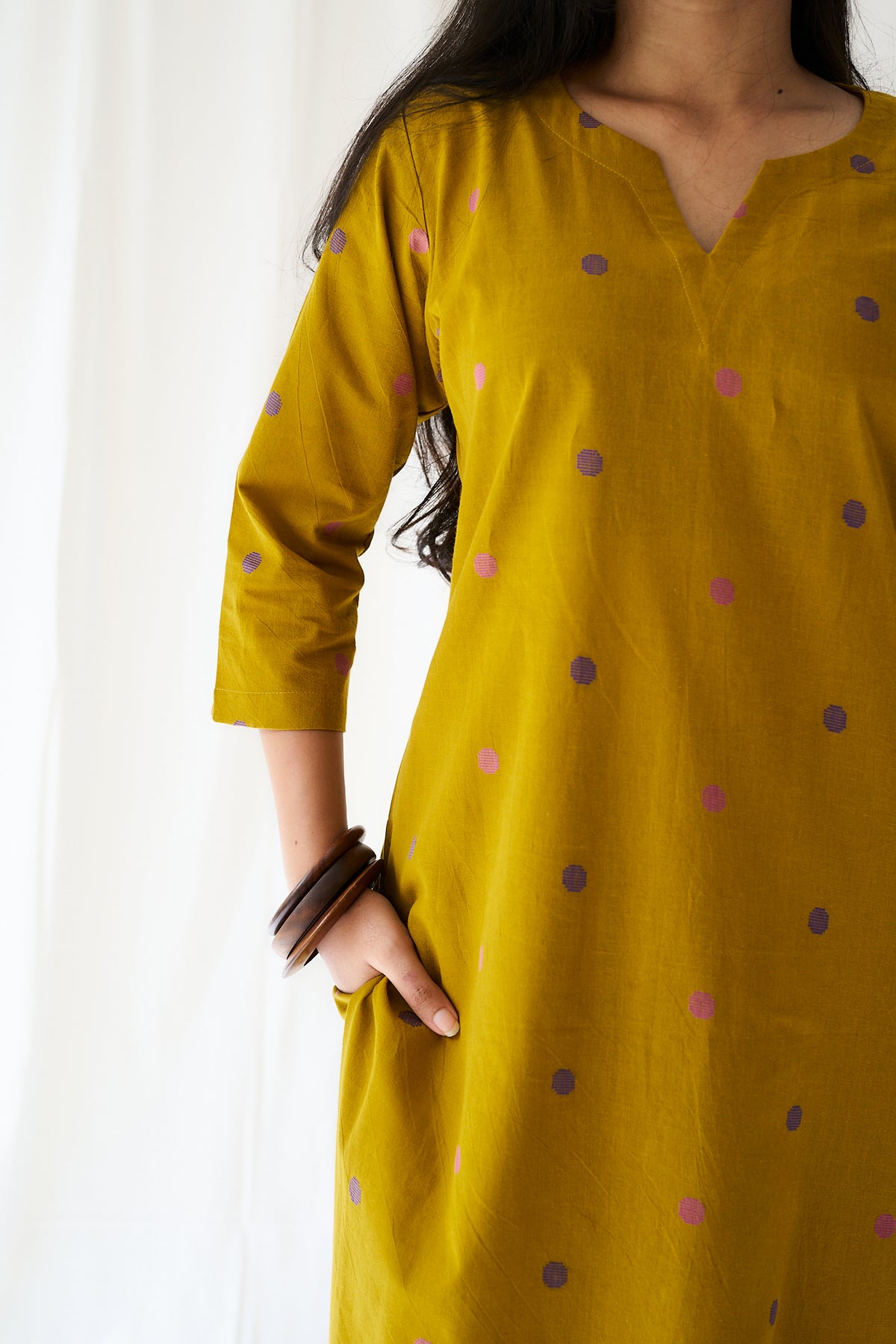 Set of 2- Ishira Yellow South Cotton Kurta & Pants Set