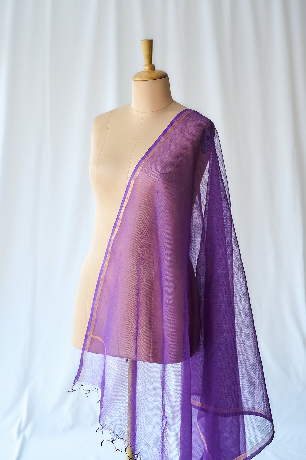 Lavender Plain Kota Doria Dupatta