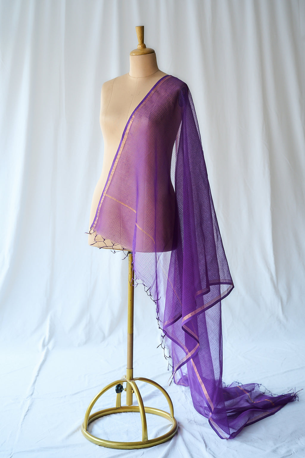 Lavender Plain Kota Doria Dupatta