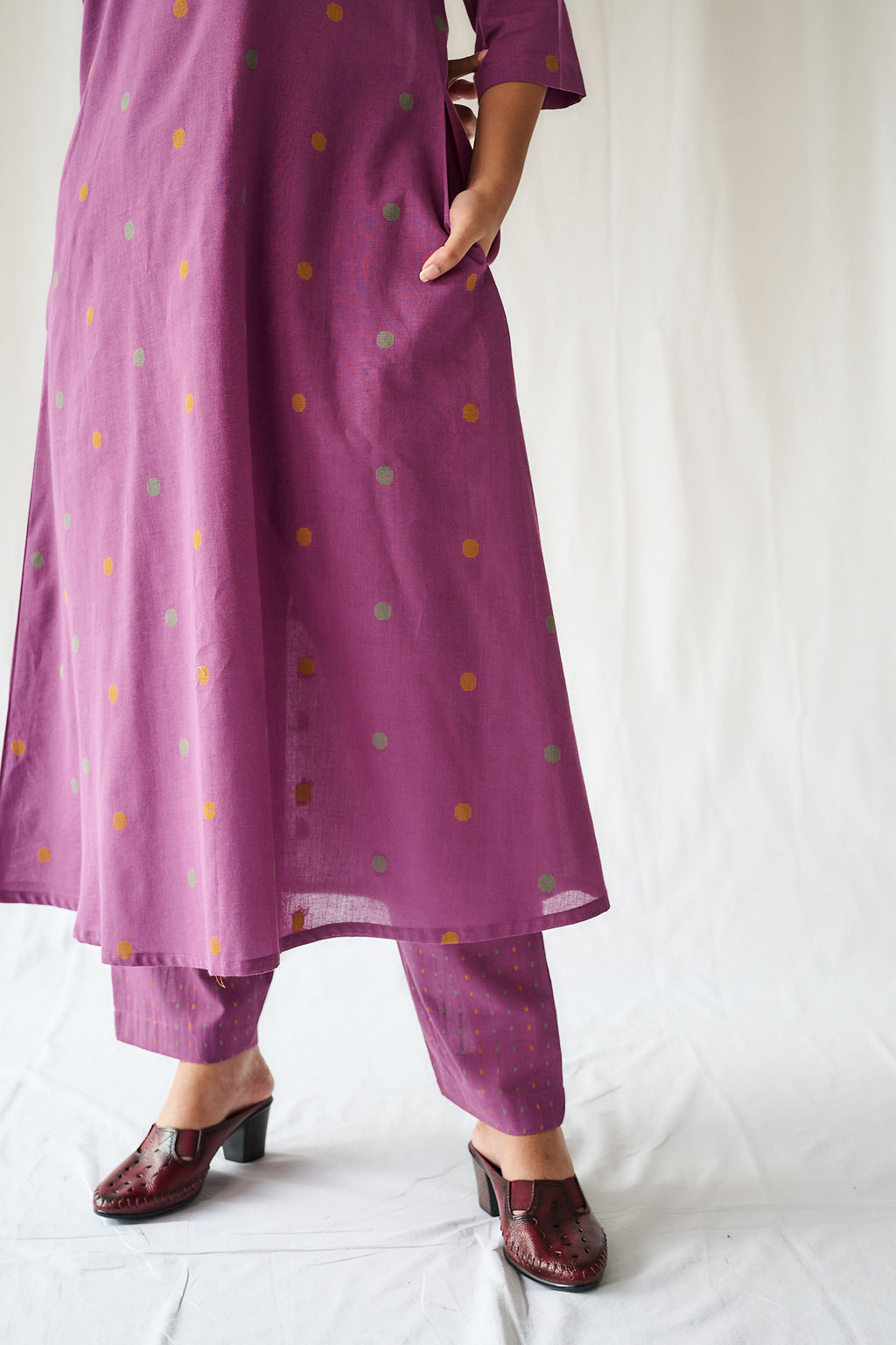 Set of 2- Ishira Pink South Cotton Kurta & Pants Set