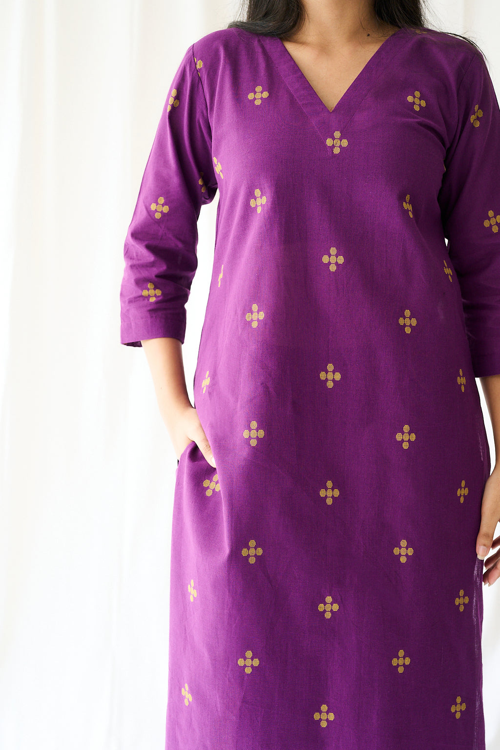 Set of 2- Mireya Purple South Cotton Kurta & Pants Set